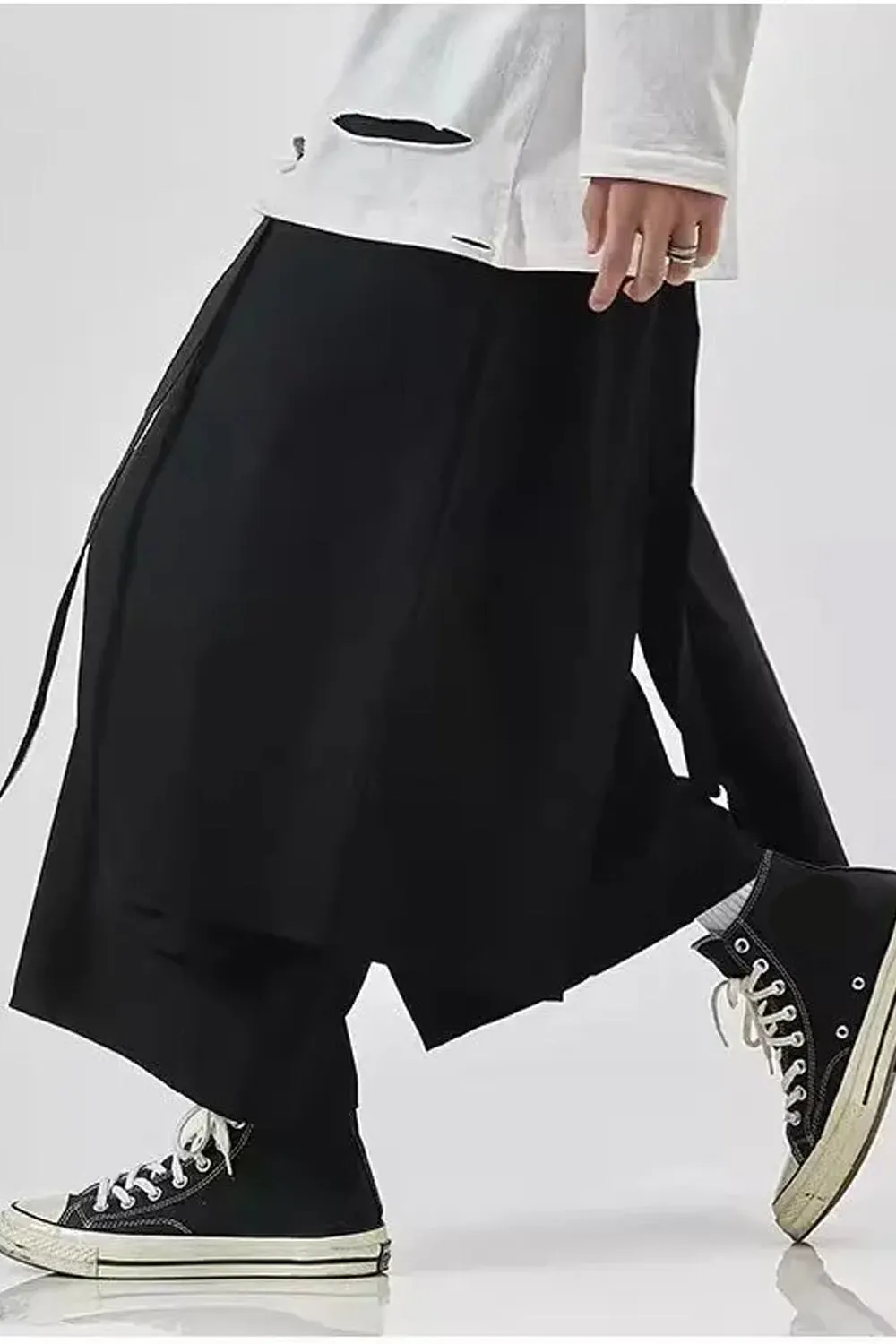 Casual Wide Leg Japanese Style Men Shorts