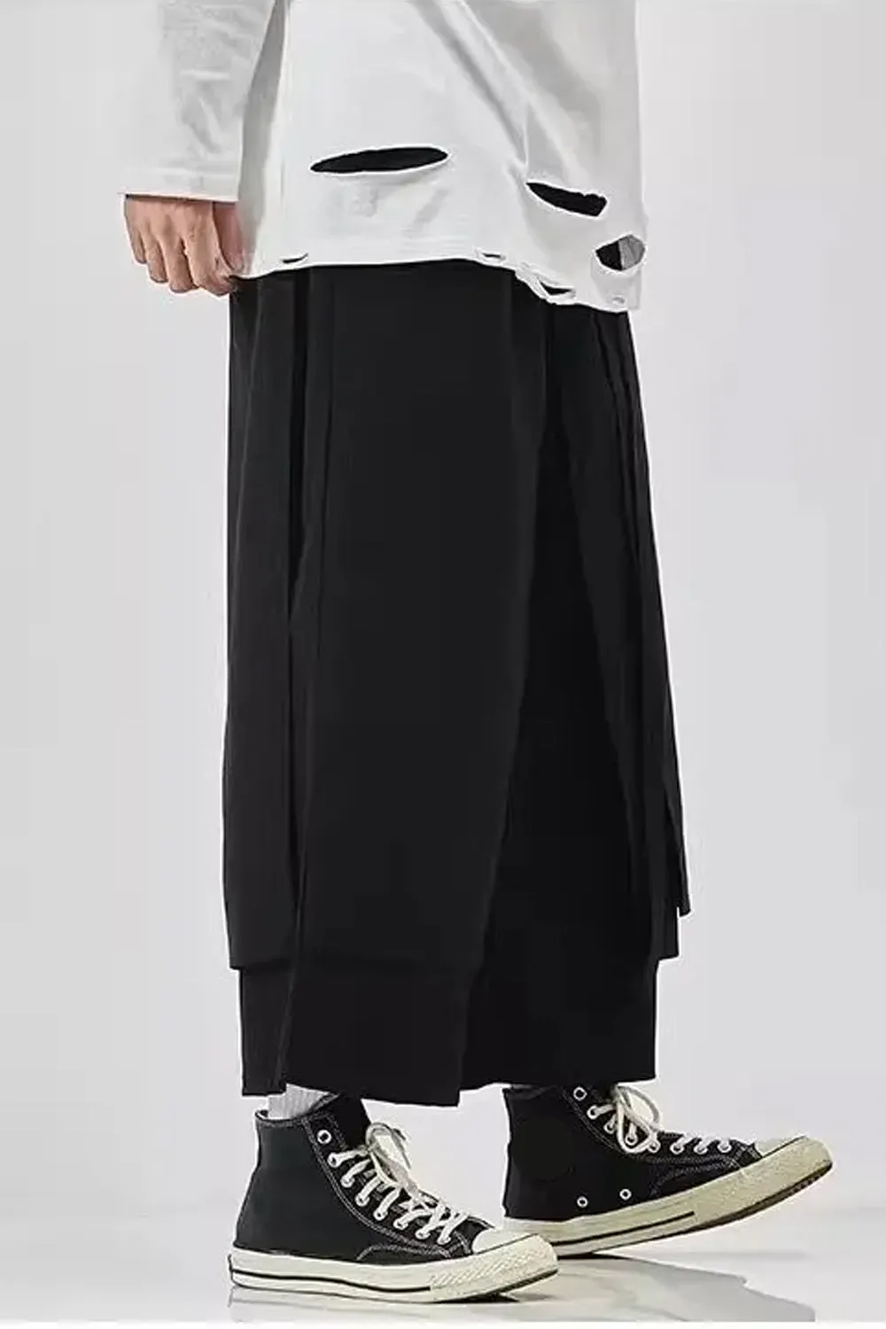 Casual Wide Leg Japanese Style Men Shorts