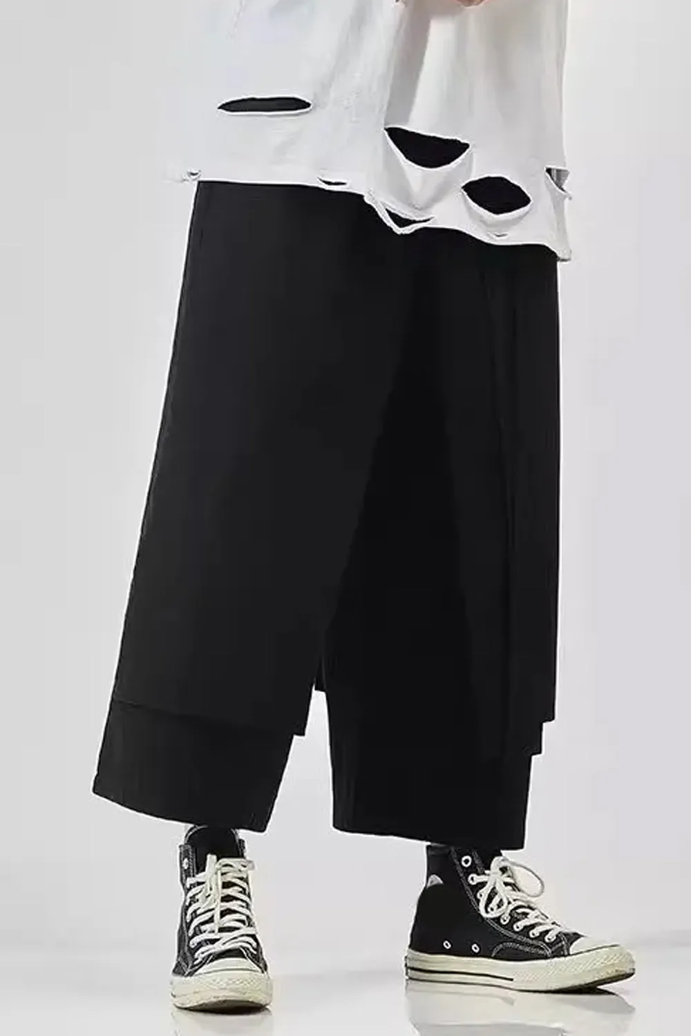 Casual Wide Leg Japanese Style Men Shorts