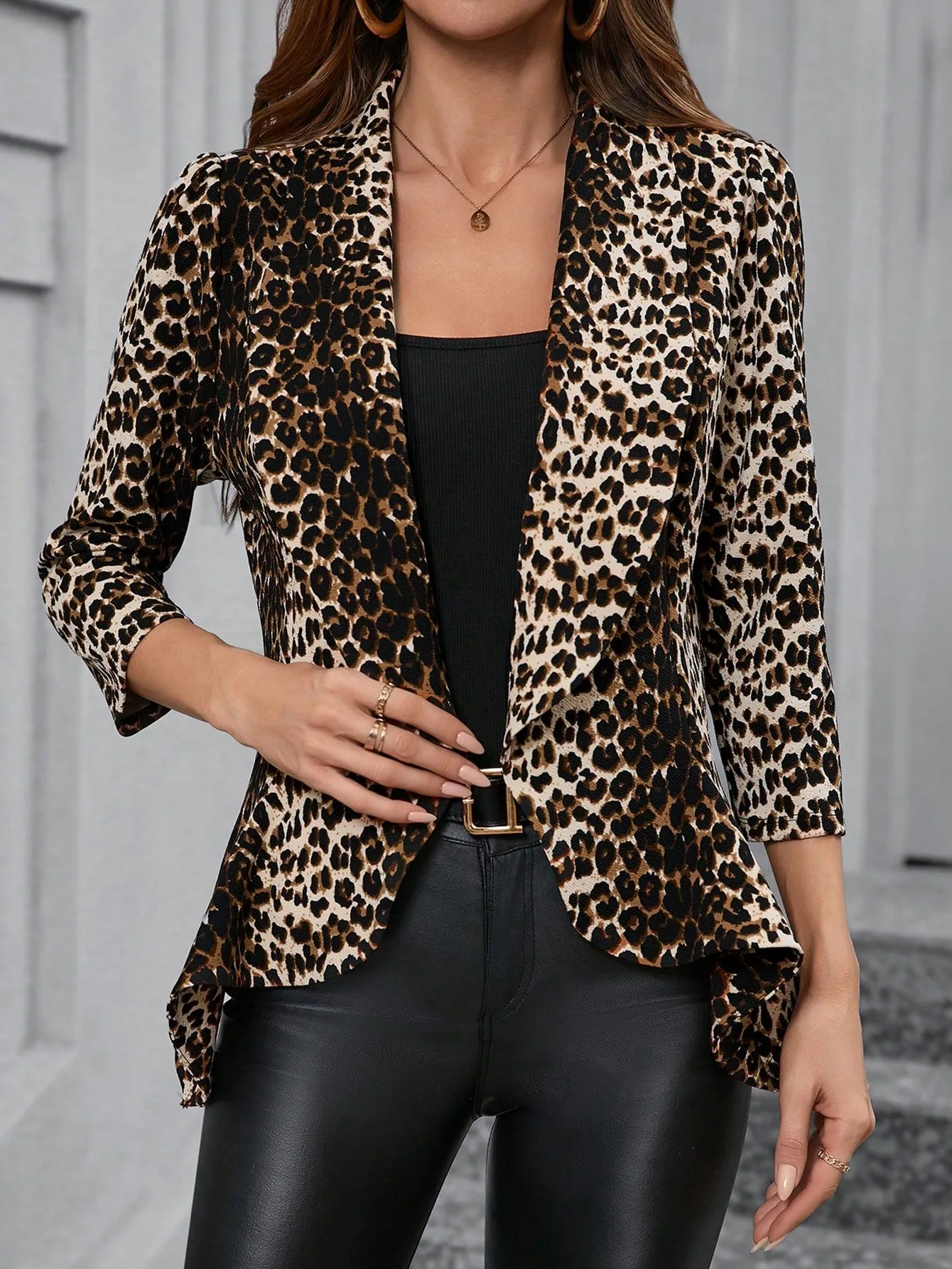 Chaqueta de Blazer Elegante con Estampado de Leopardo - Cherry Vibes