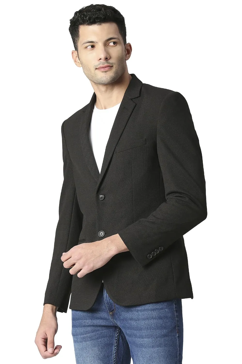 Comfort Fit Self Structure Knit Blazers