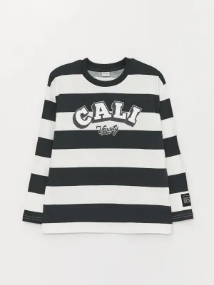 Comfortable Crew Neck Striped Boys T-Shirt