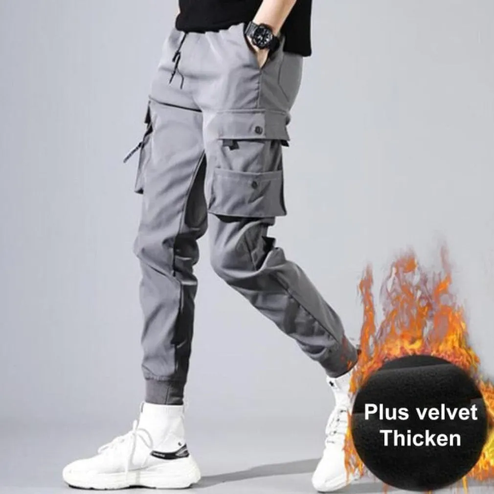 ContiNent 33 Autumn Men Pants Hip Hop Harem Joggers Pants Trousers Mens Solid Multi-pocket Cargo Pants Skinny Fit Sweatpants