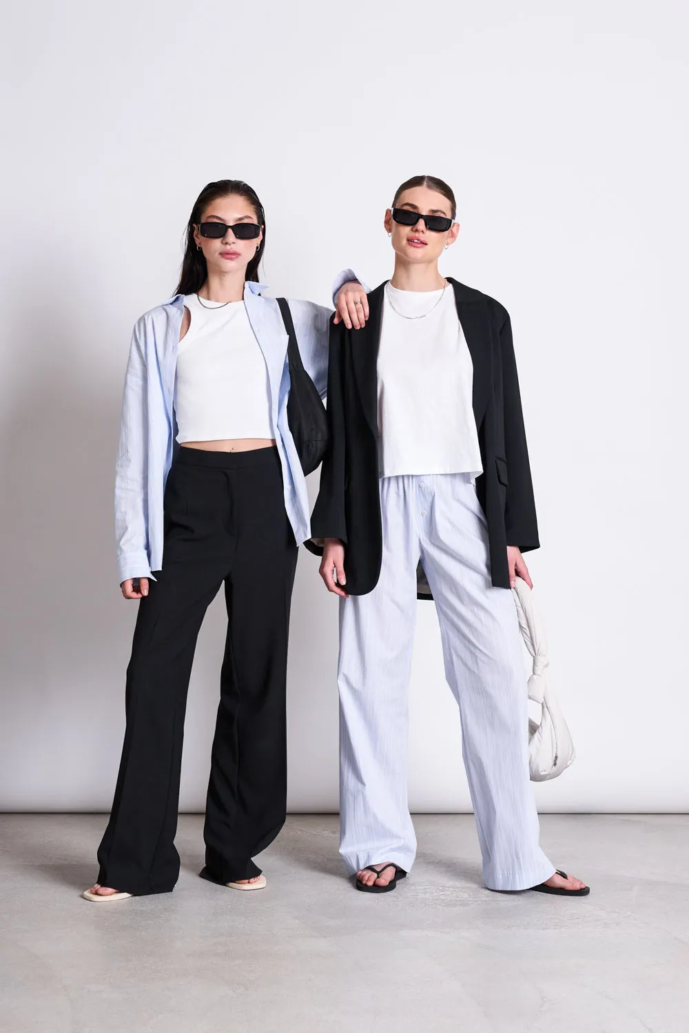 COTTON PANTS SOBY BLUE WHITE STRIPED GOTS