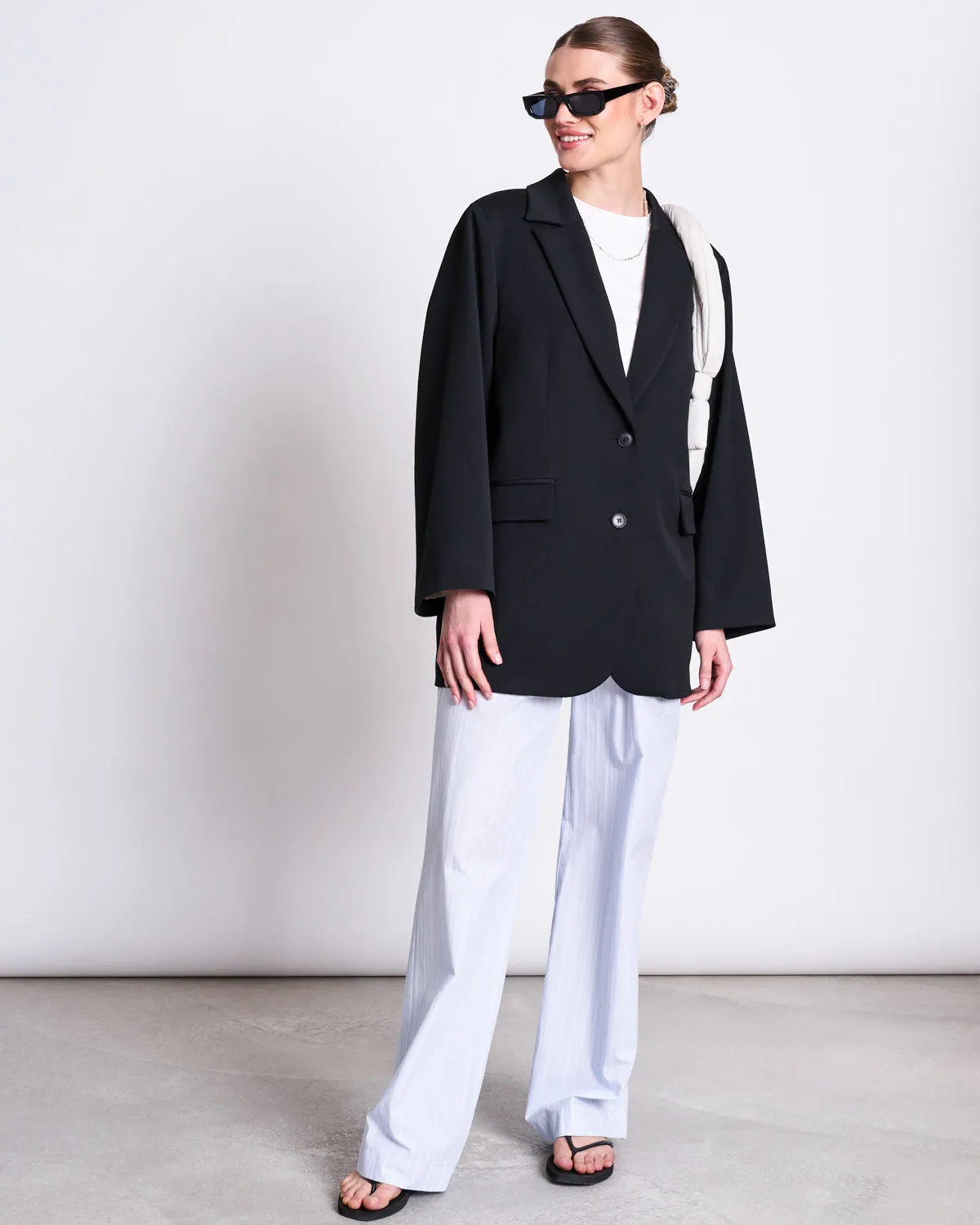 COTTON PANTS SOBY BLUE WHITE STRIPED GOTS
