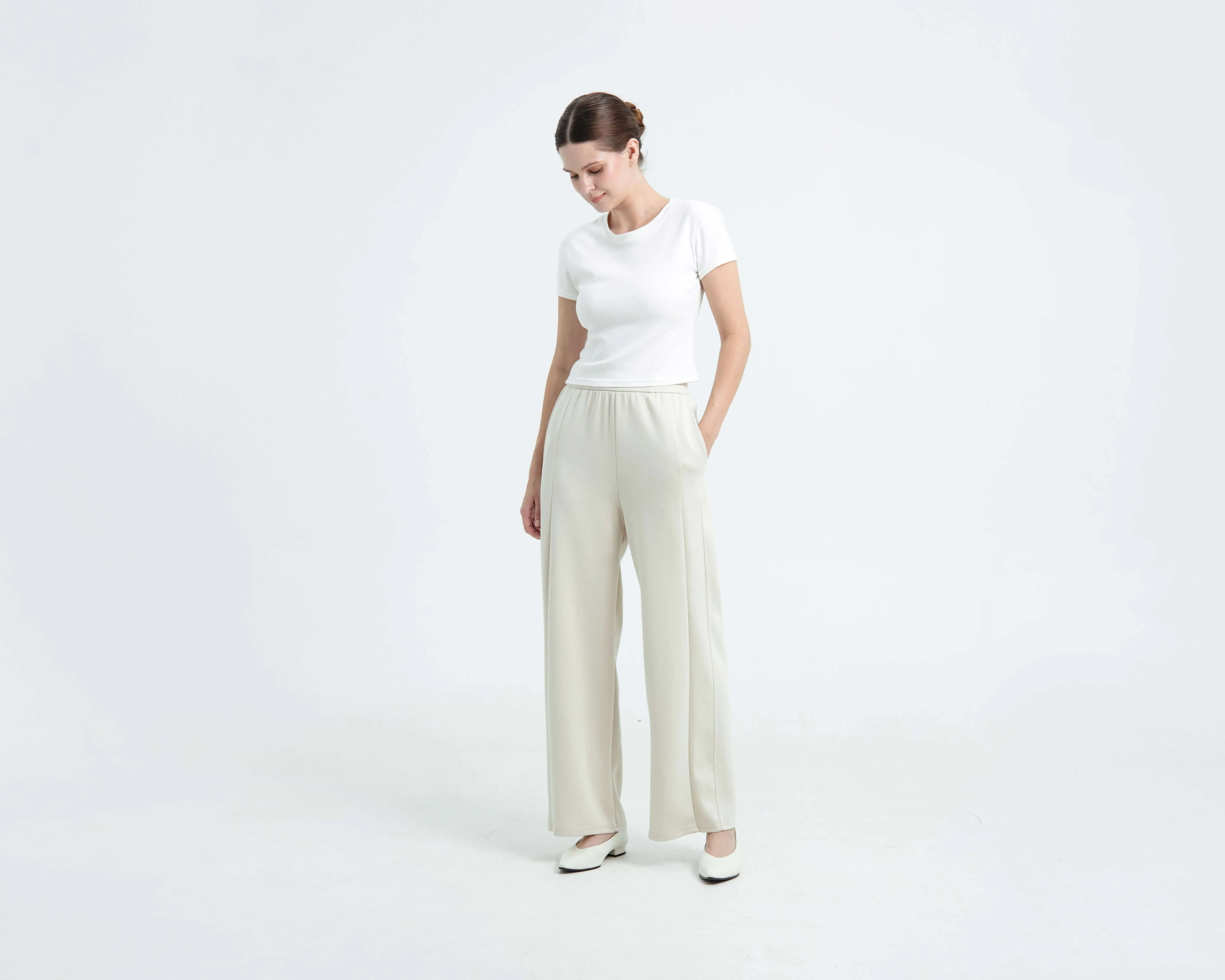 Cream Bamboo Lyocell Daily Pants