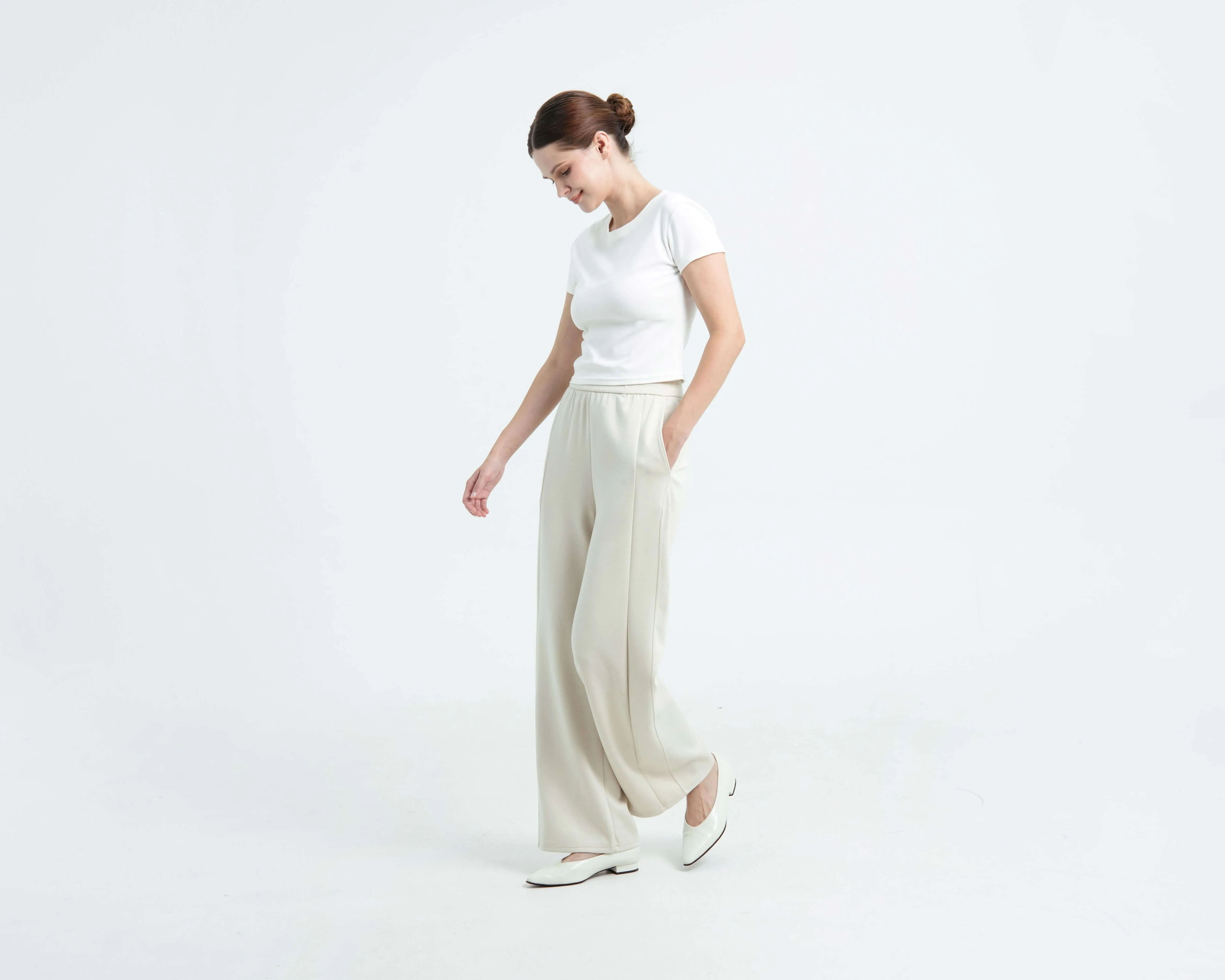 Cream Bamboo Lyocell Daily Pants