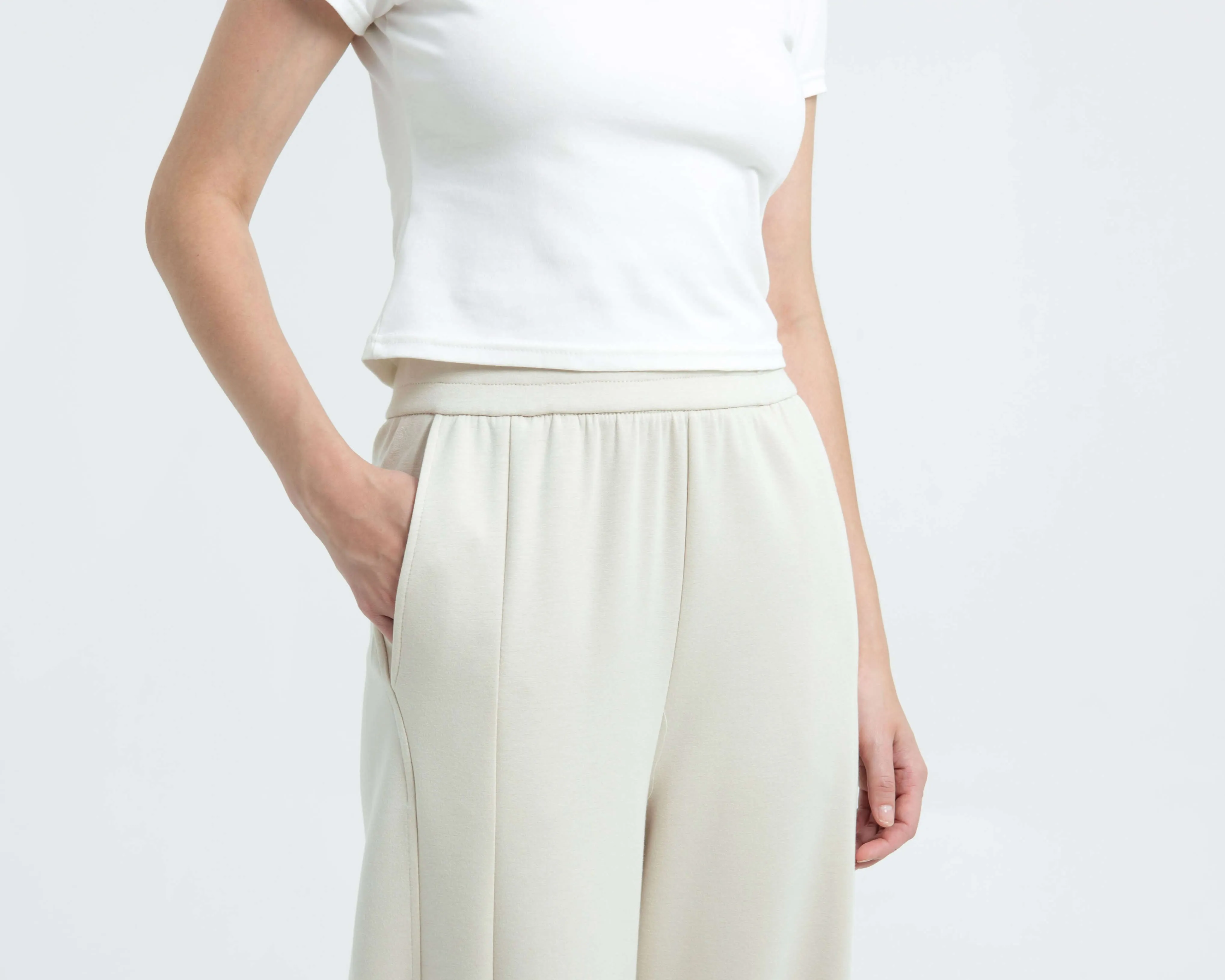 Cream Bamboo Lyocell Daily Pants