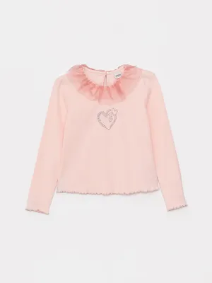Crew Neck Long Sleeve Girls T-Shirt