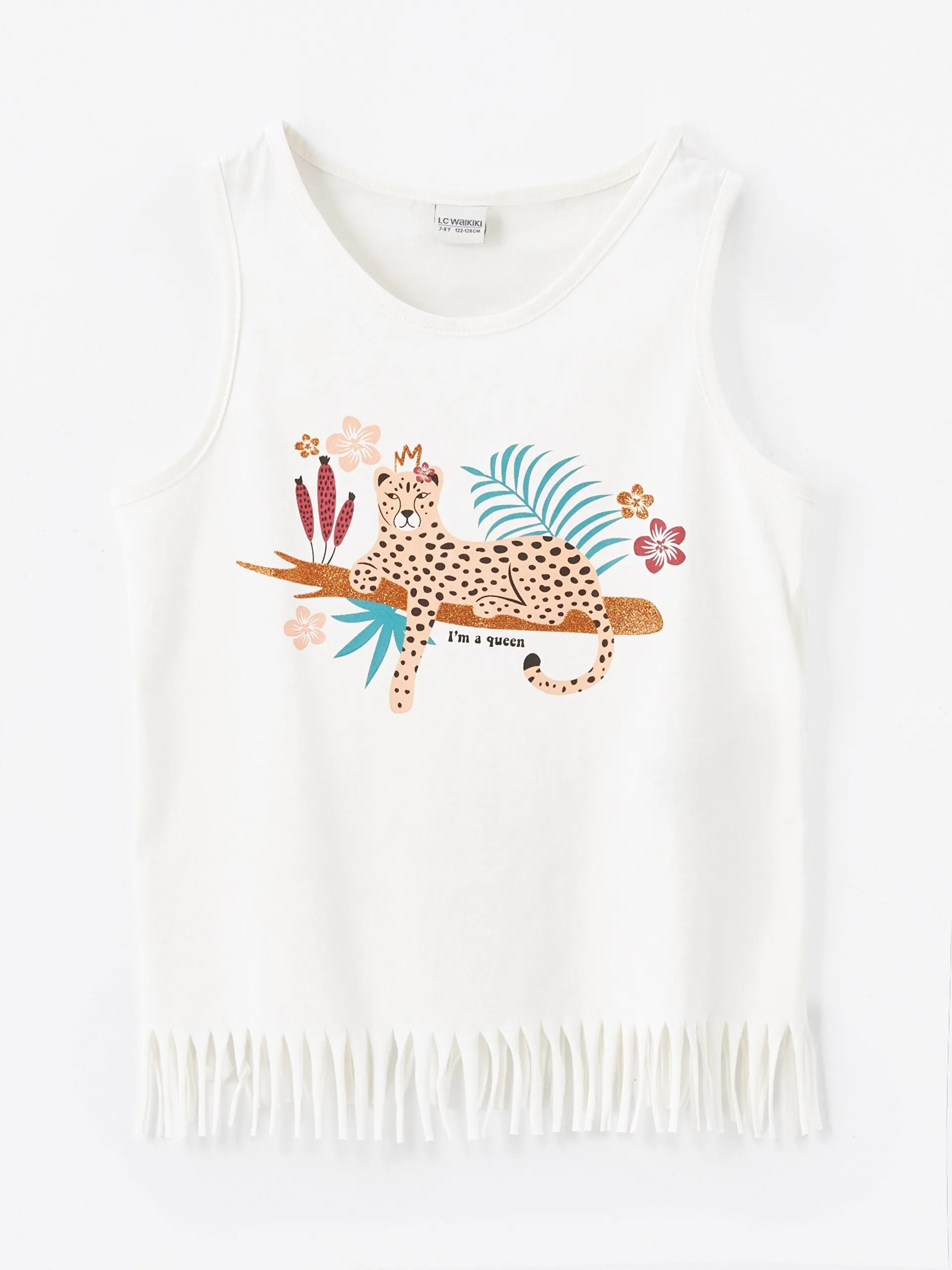 Crew Neck Printed Girls Undershirt