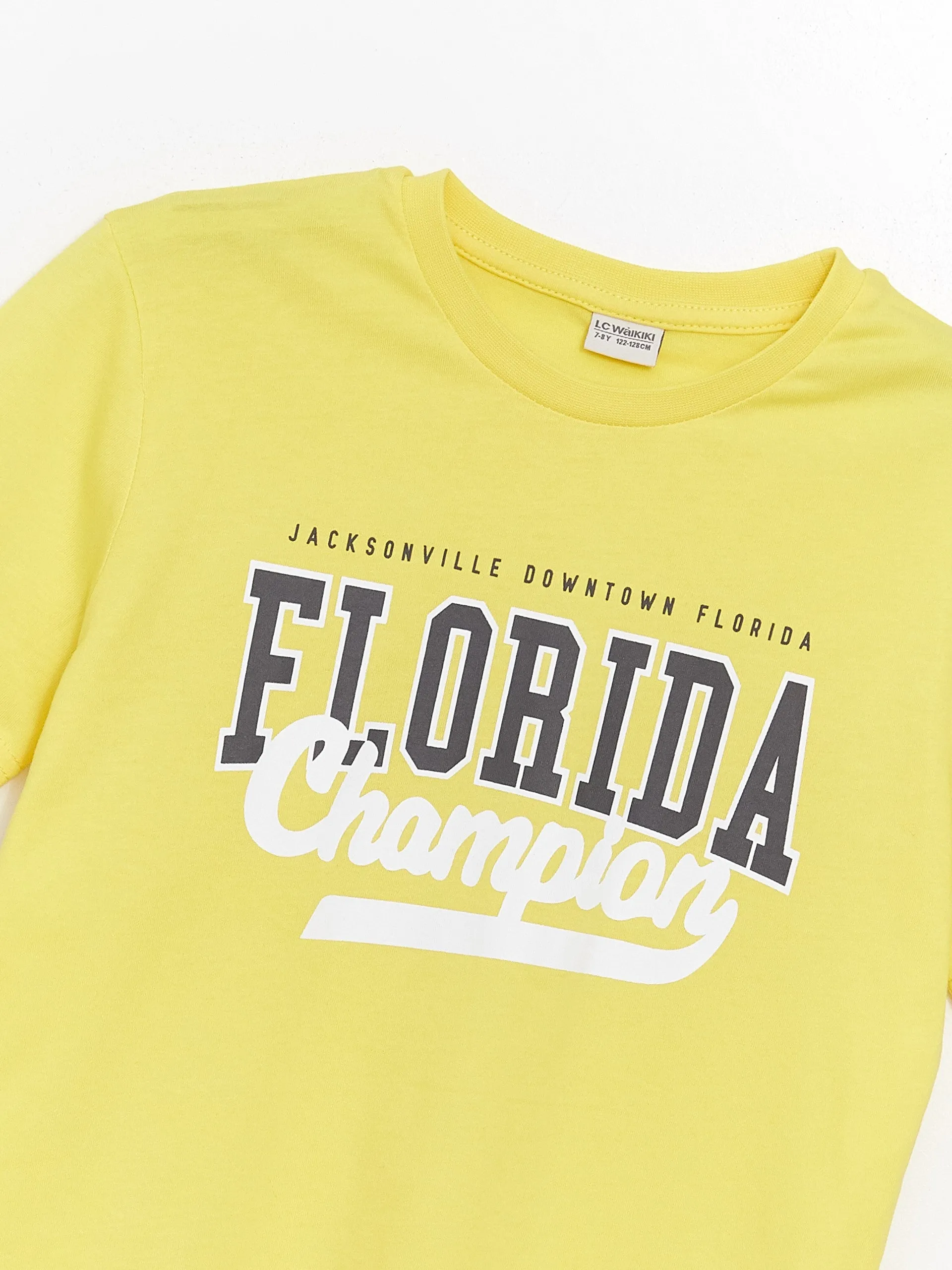 Crew Neck Printed Short Sleeve Boys T-Shirt