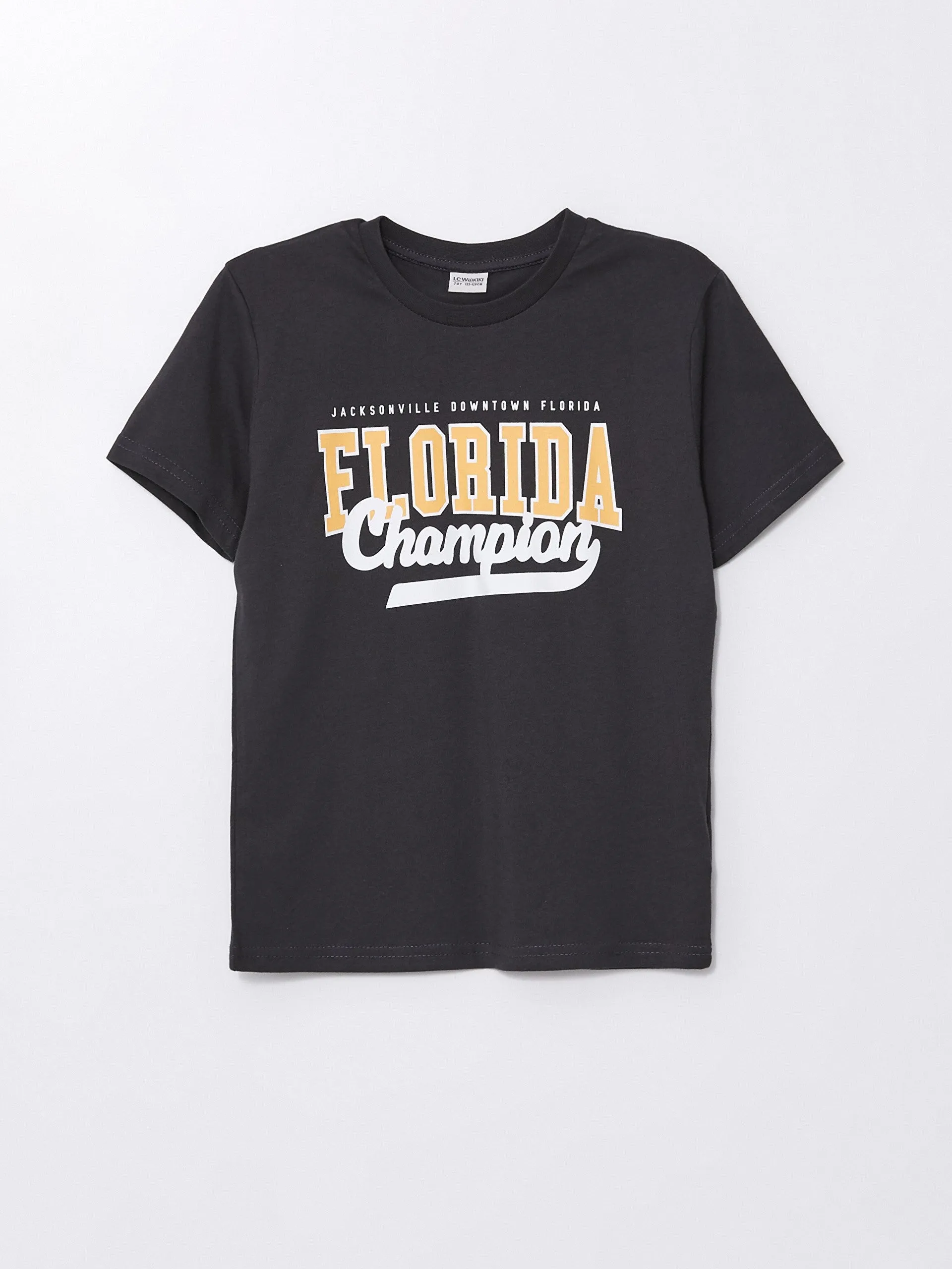 Crew Neck Printed Short Sleeve Boys T-Shirt
