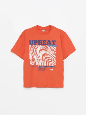 Crew Neck Printed Short Sleeve Boys' T-Shirt