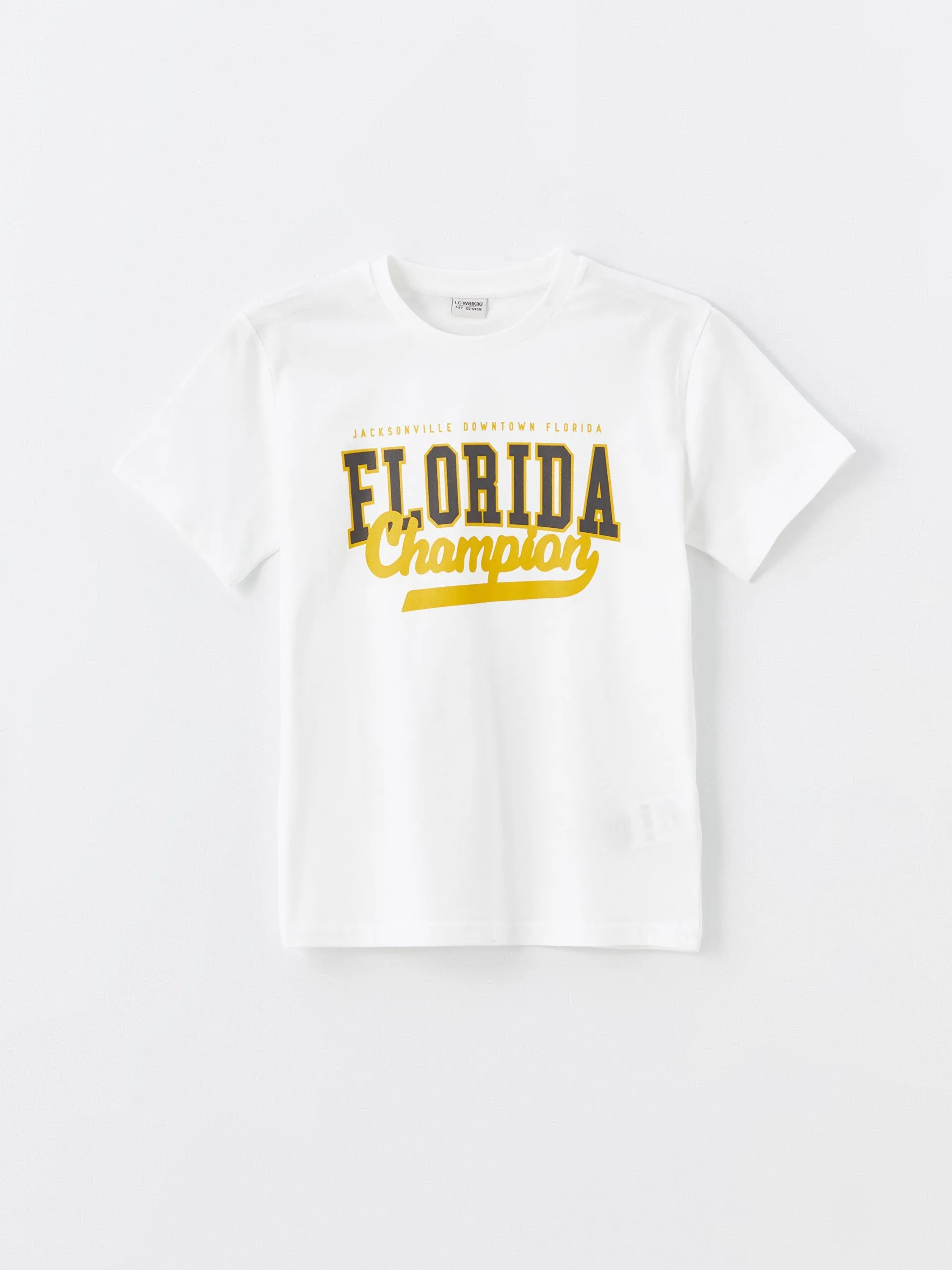 Crew Neck Printed Short Sleeve Boys T-Shirt