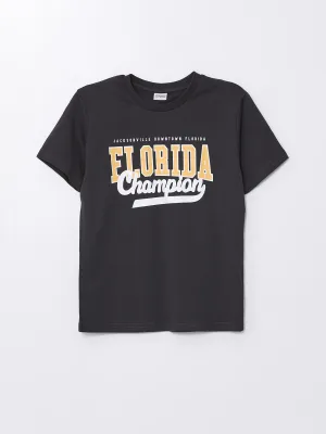 Crew Neck Printed Short Sleeve Boys T-Shirt