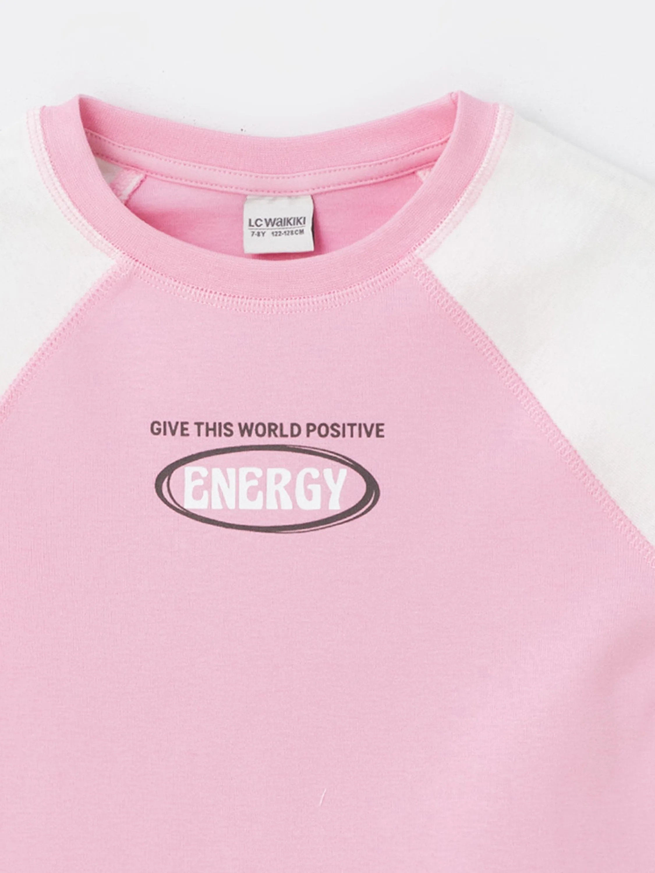 Crew Neck Printed Short Sleeve Girls Crop T-Shirt