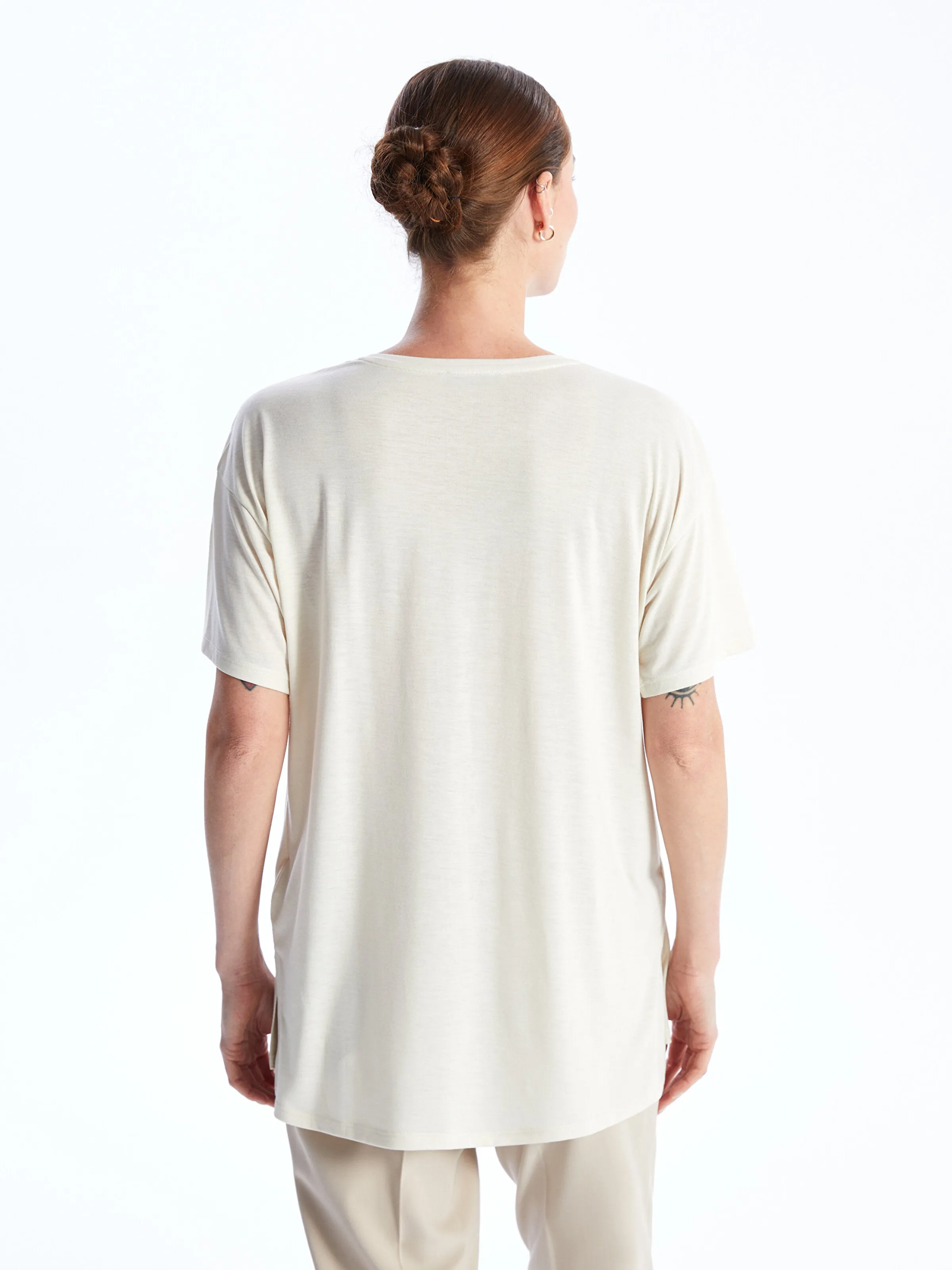 Crew Neck Printed Short Sleeve Women T-Shirt