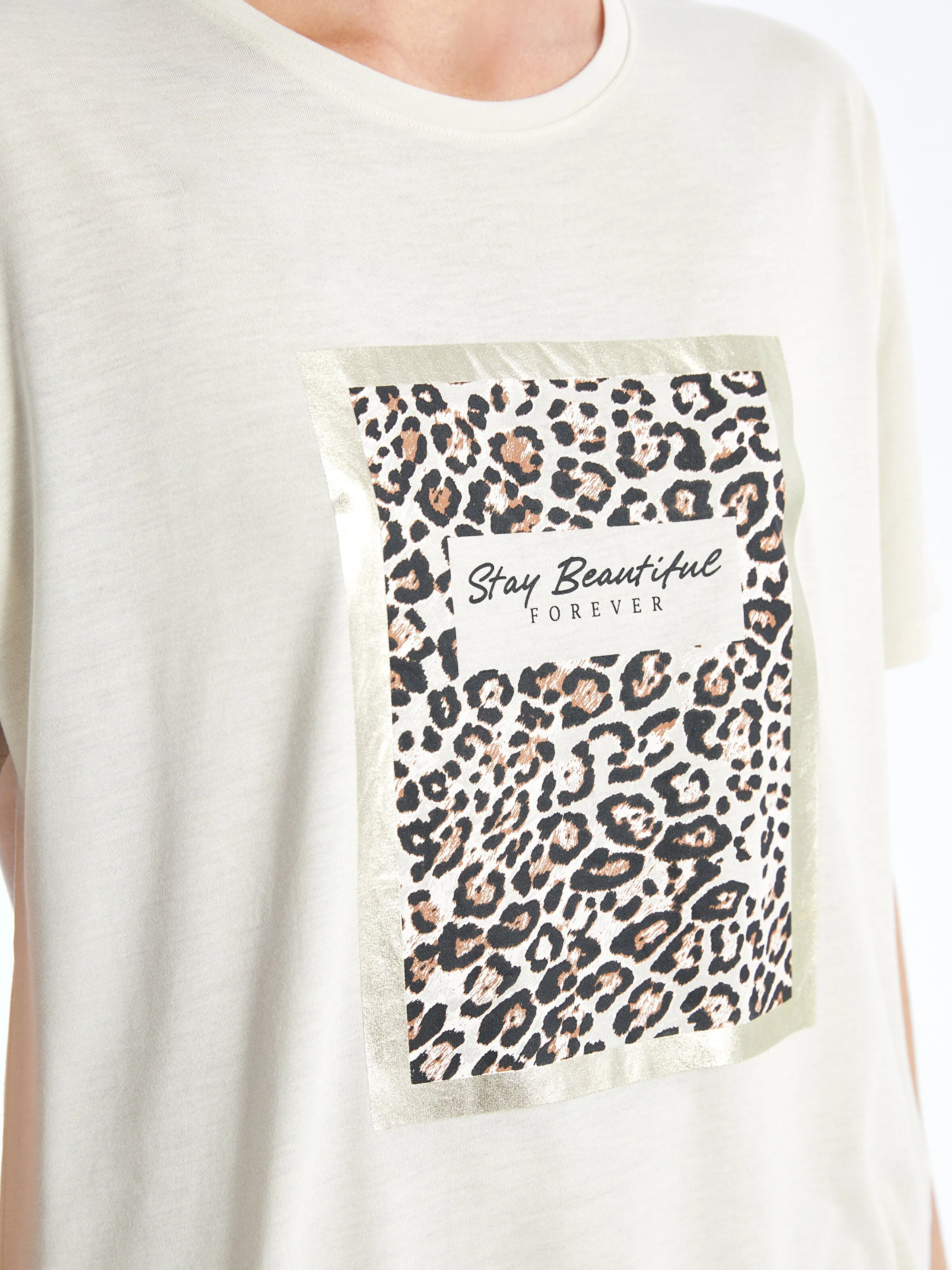 Crew Neck Printed Short Sleeve Women T-Shirt