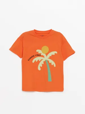 Crew Neck Short Sleeve Printed Baby Boy T-Shirt