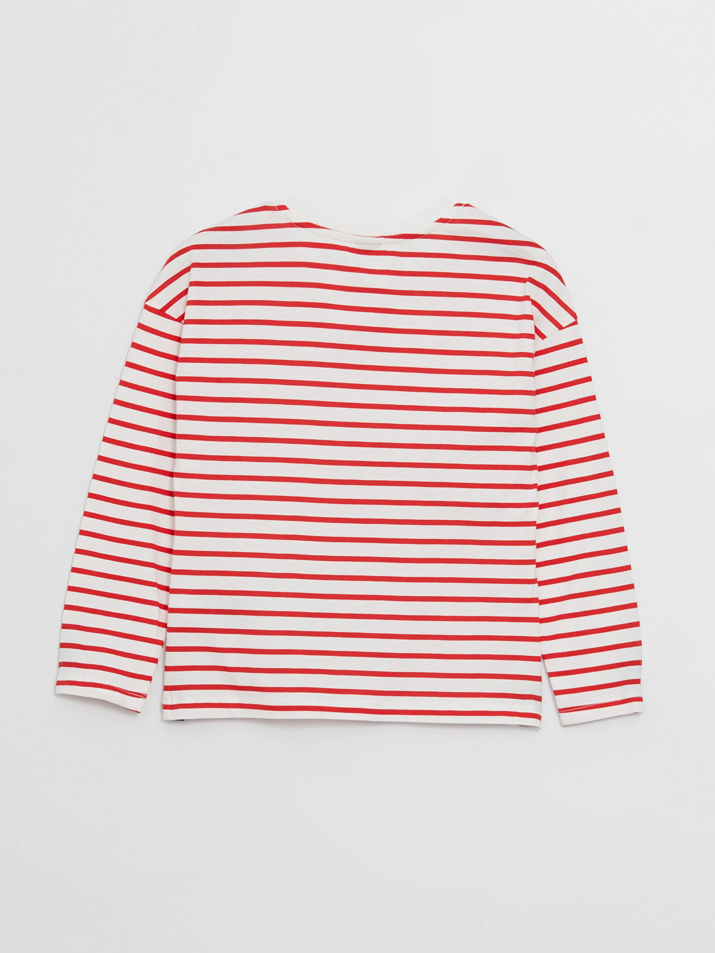 Crew Neck Striped Long Sleeve Girls T-Shirt