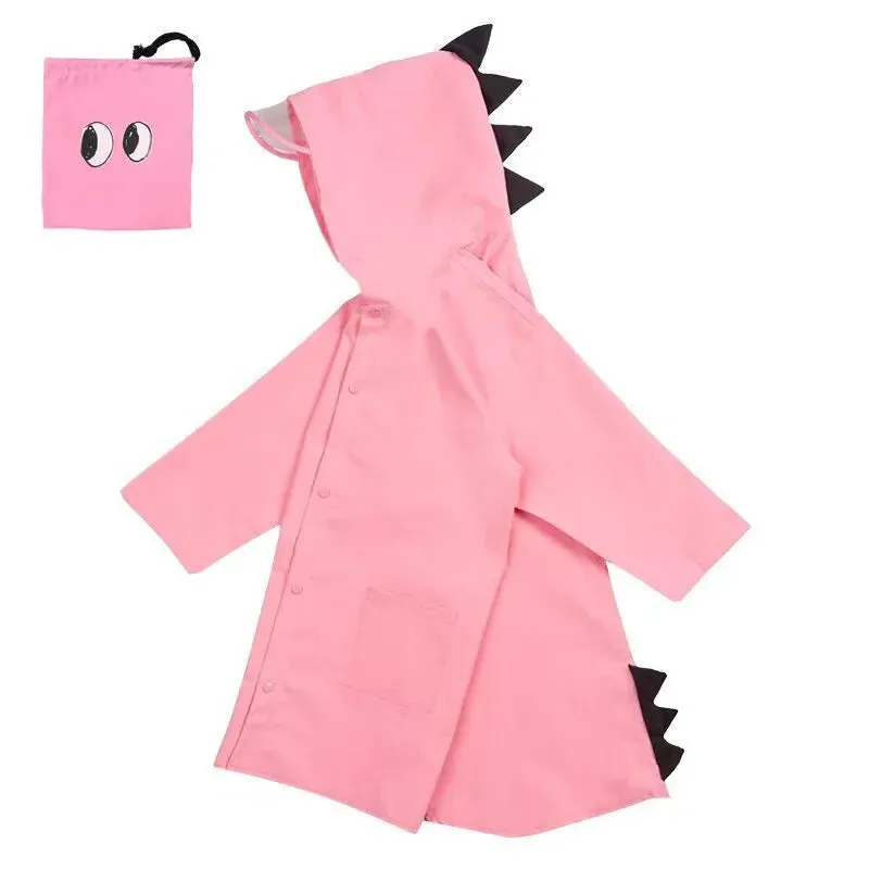 Cute Dinosaur Polyester Baby Raincoat - Outdoor Waterproof Poncho for Boys and Girls