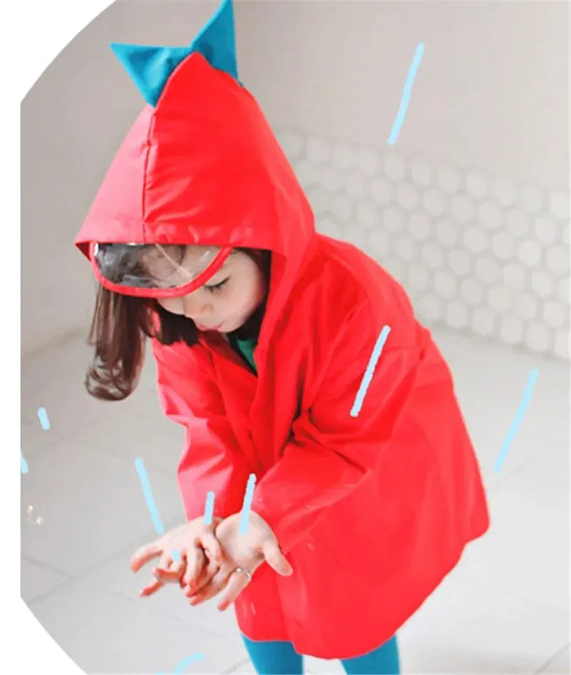 Cute Dinosaur Polyester Baby Raincoat - Outdoor Waterproof Poncho for Boys and Girls