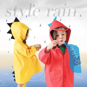 Cute Dinosaur Polyester Baby Raincoat - Outdoor Waterproof Poncho for Boys and Girls