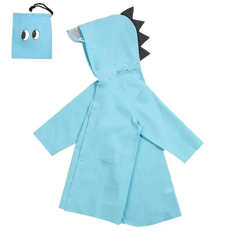 Cute Dinosaur Polyester Baby Raincoat - Outdoor Waterproof Poncho for Boys and Girls