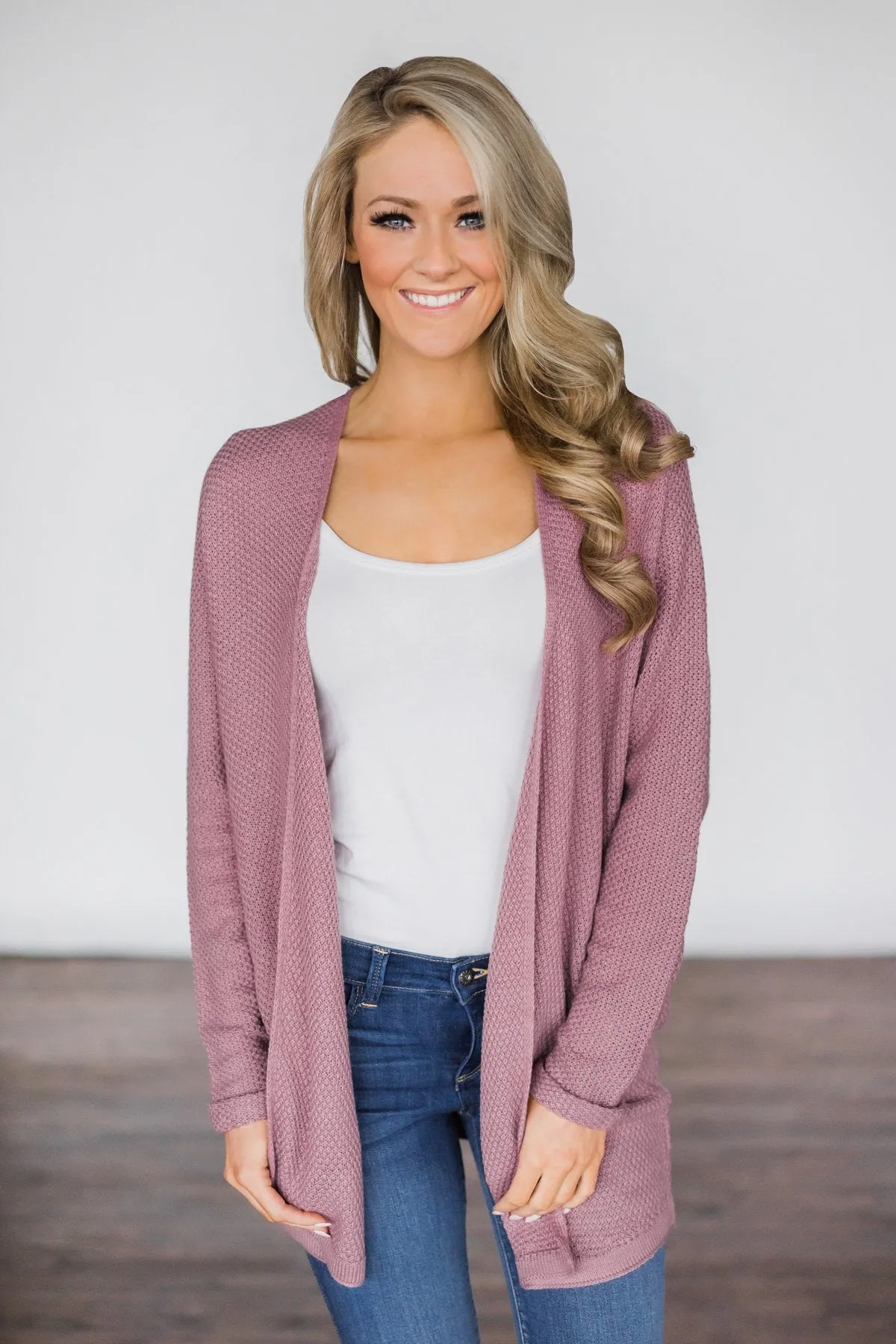 Deep Lilac Knit Cardigan