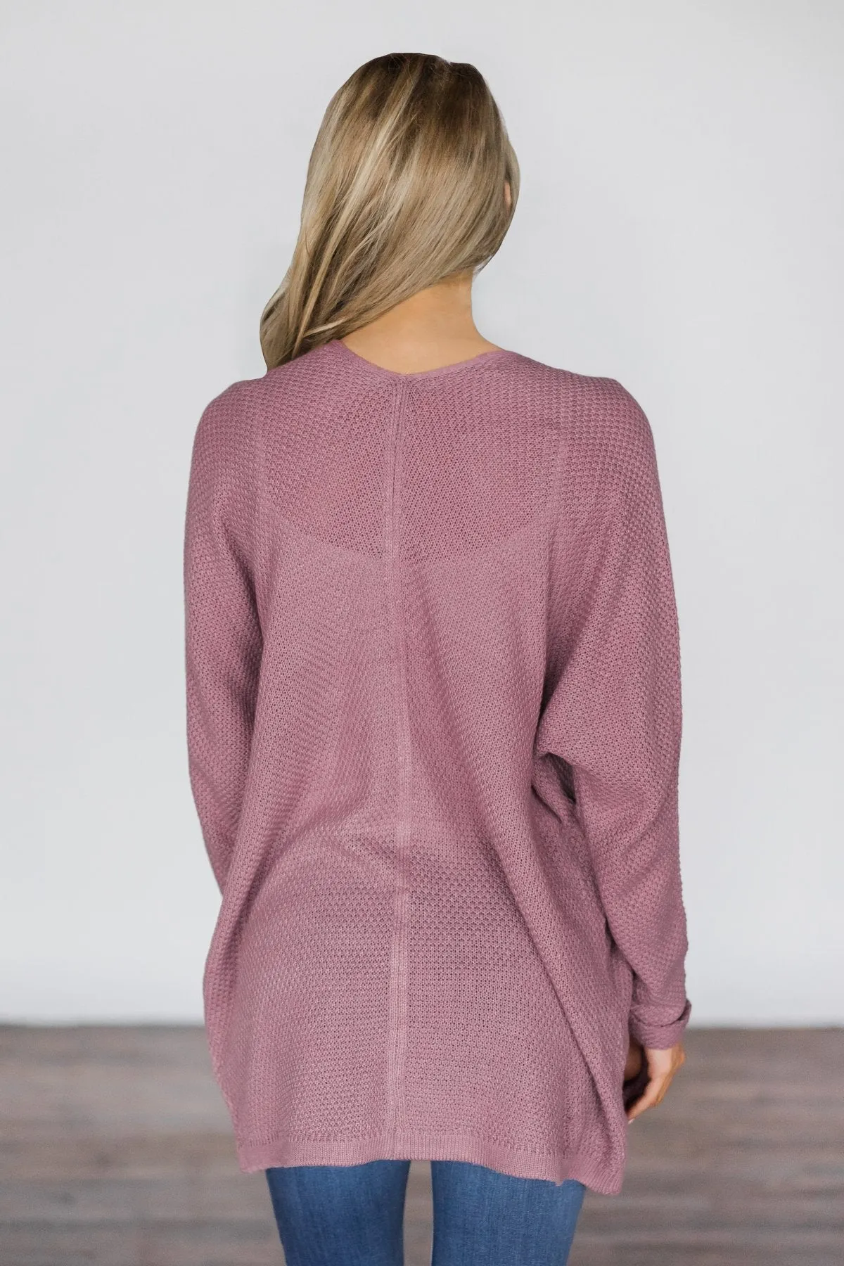 Deep Lilac Knit Cardigan