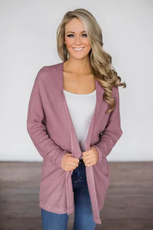 Deep Lilac Knit Cardigan