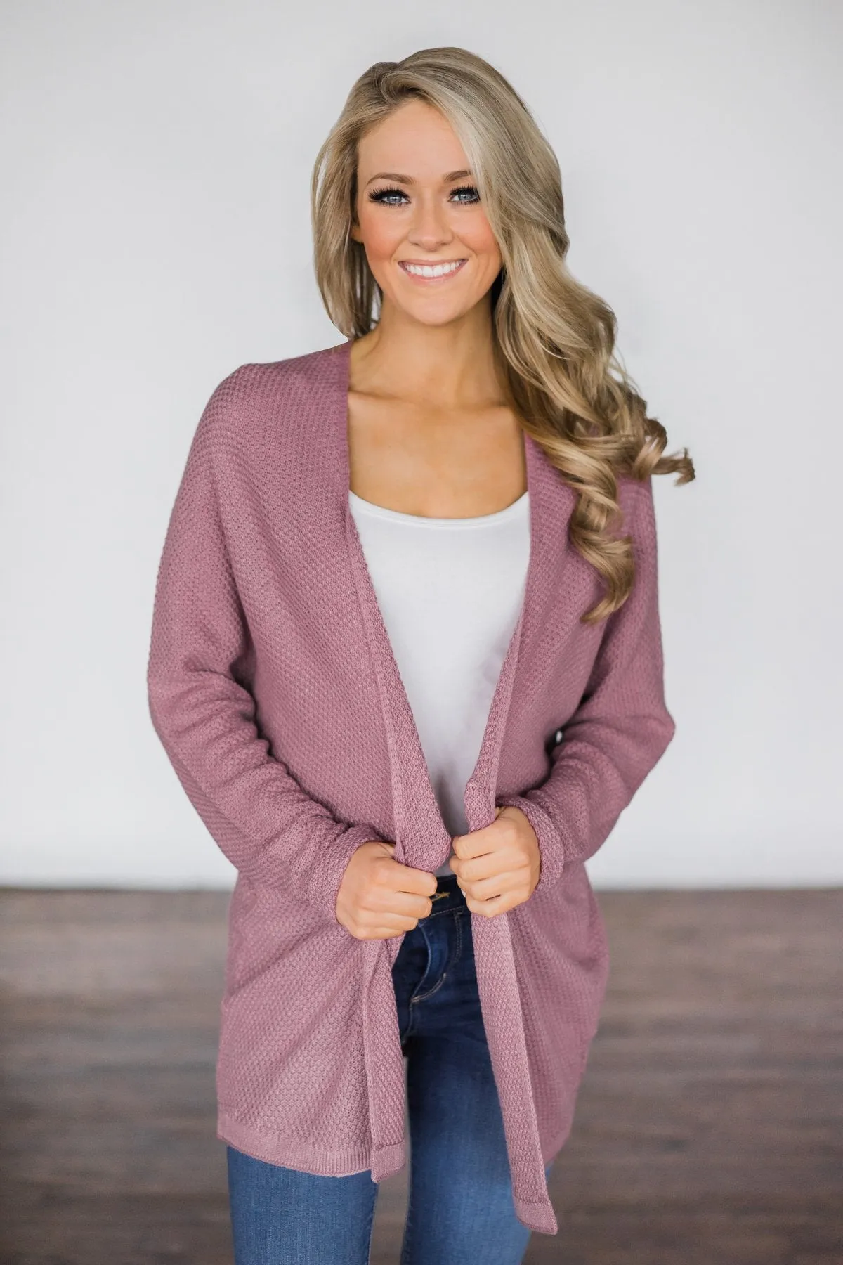 Deep Lilac Knit Cardigan