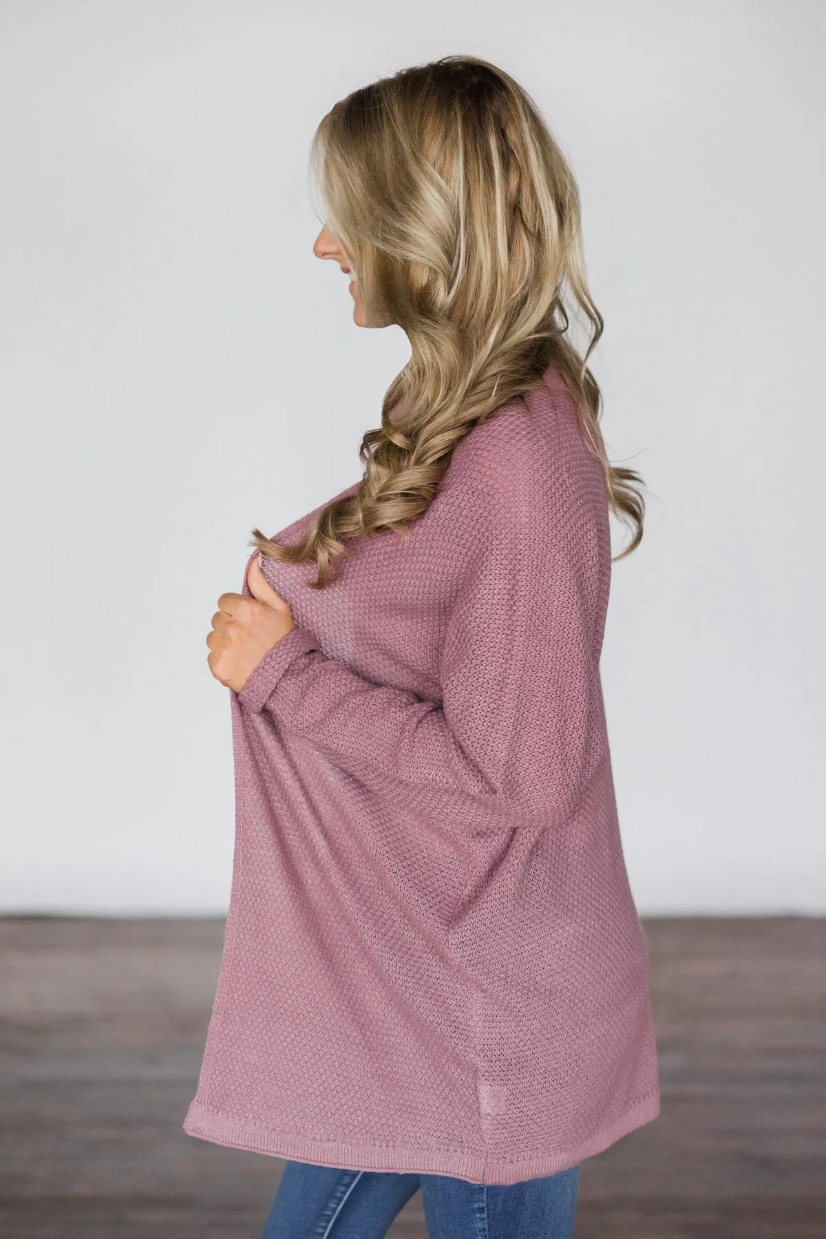 Deep Lilac Knit Cardigan