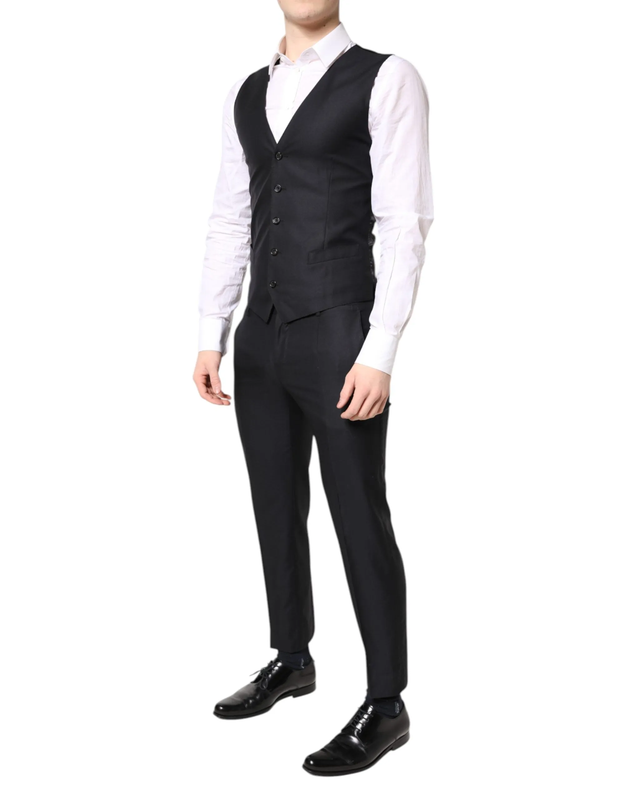 Dolce & Gabbana Black MARTINI Wool Formal 3 Piece Suit
