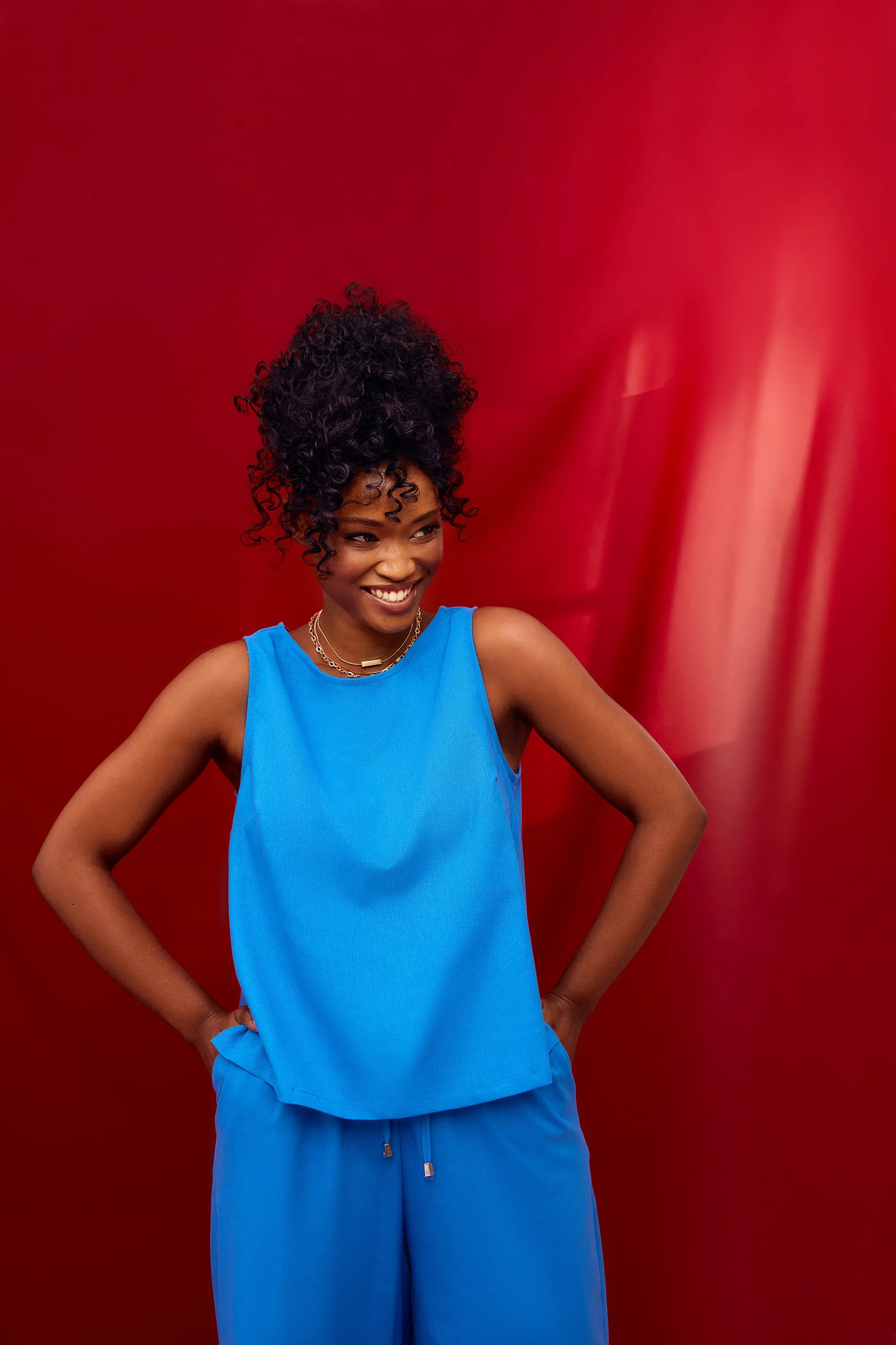 Drapey Shell Tank - Bright Blue