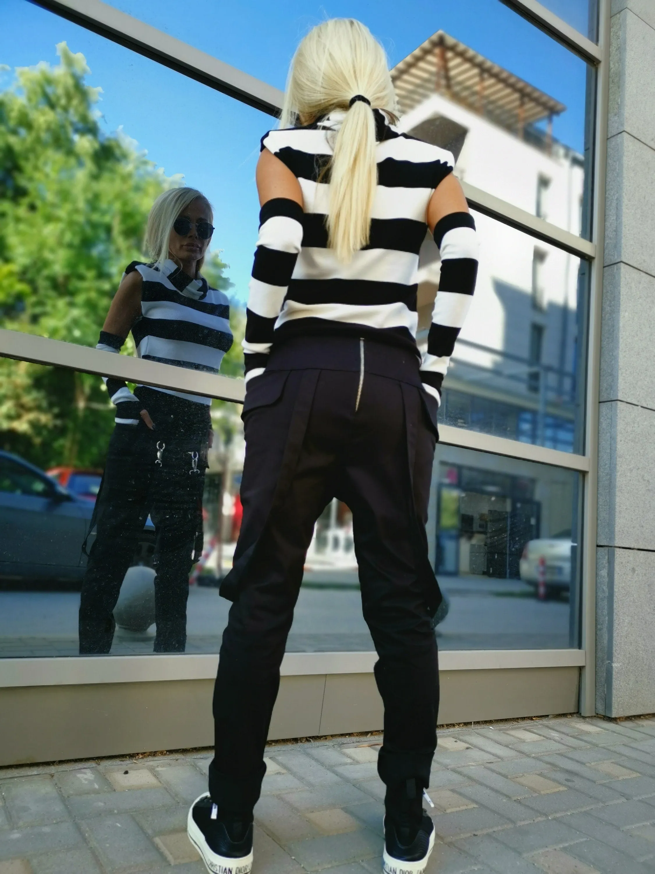 Drop Crotch Pants, Harem Pants, Black Pants, Pants with suspenders, Trapped Pants, Extravagant Trousers, Avant-garde Pants, Designer Pants