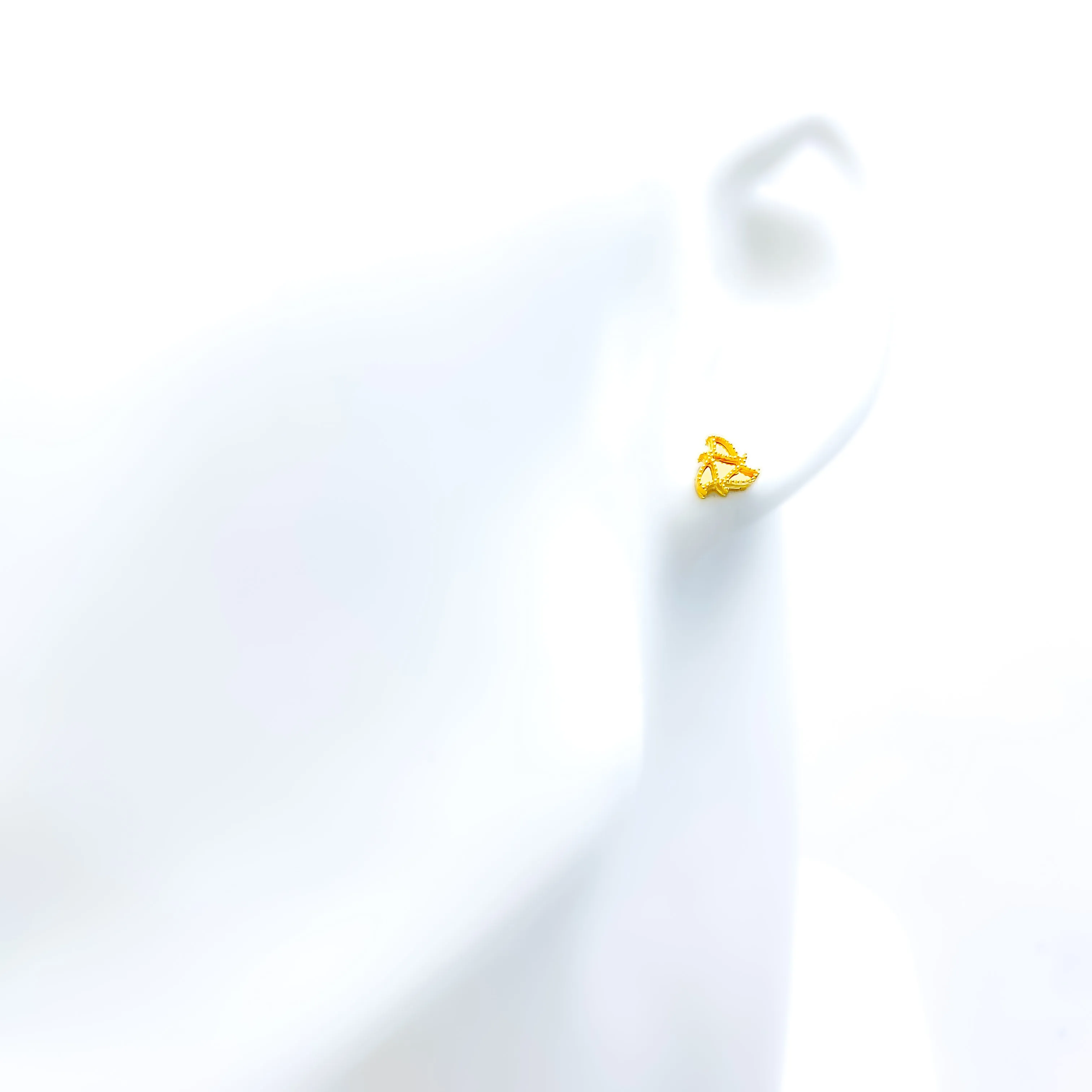 Elegant Bright Golden 21k Gold Earrings