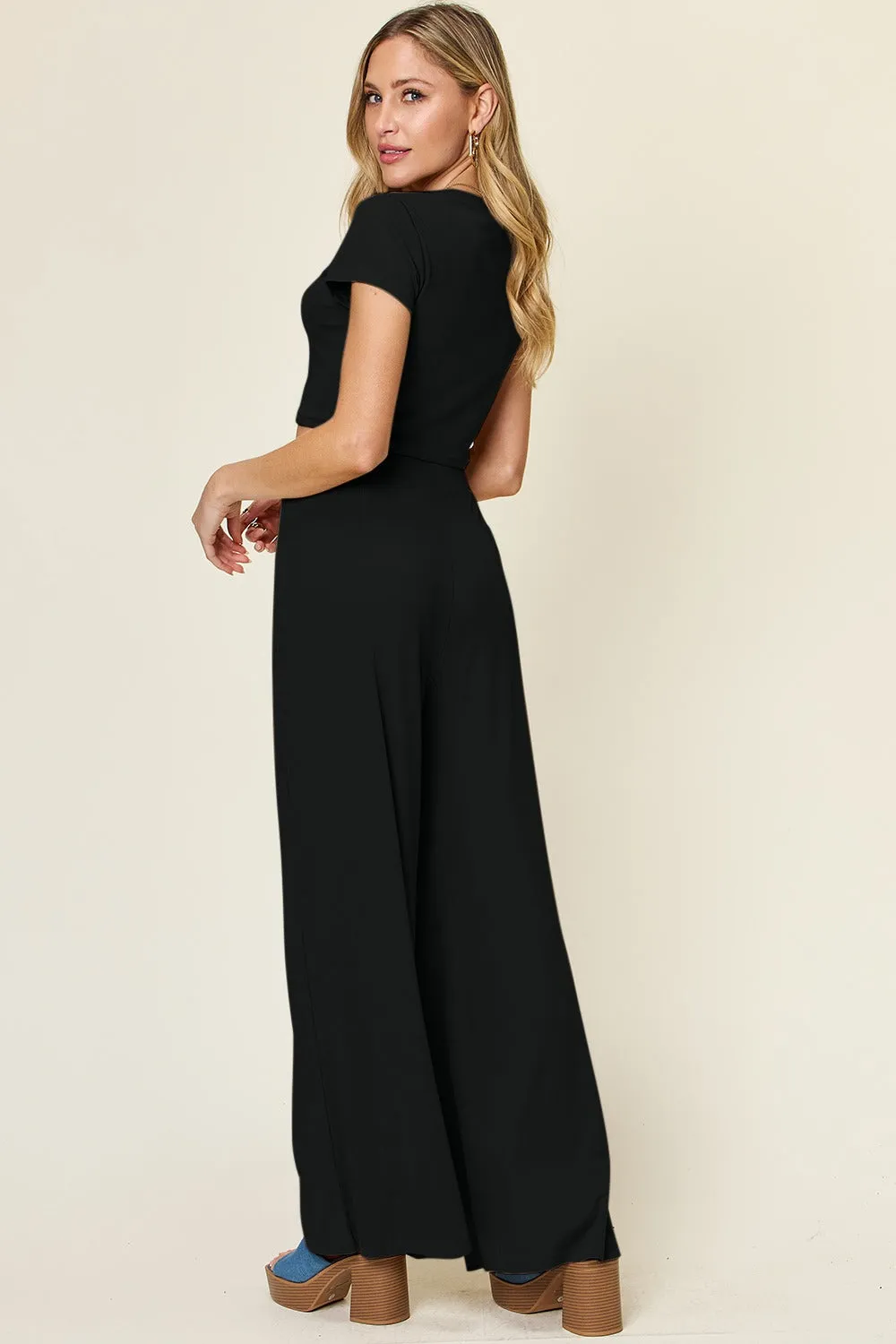 Everyday Crop Top and Pleated Pants Set