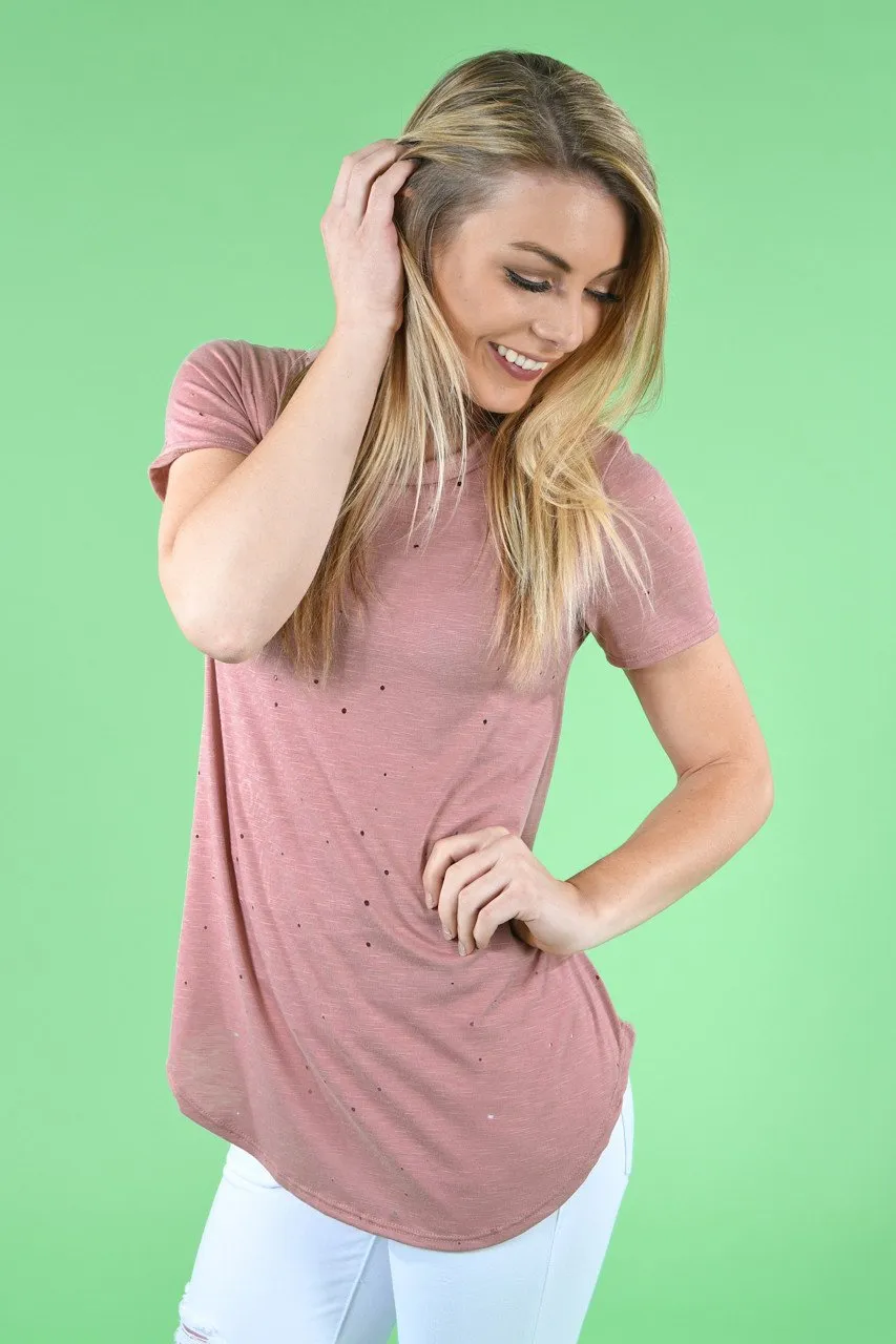 Feeling Holey Top ~ Mauve