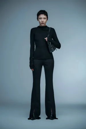 Four-pointed star split bootcut trousers