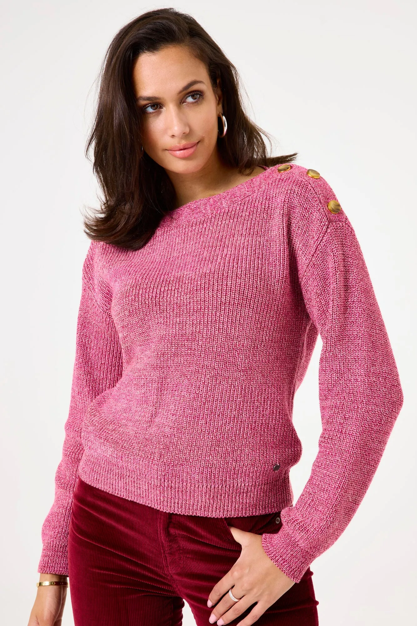 Garcia Mandy Pullover Knit - Bright Rose