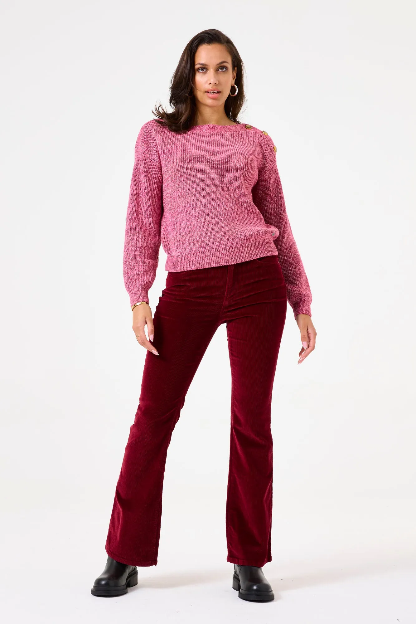 Garcia Mandy Pullover Knit - Bright Rose