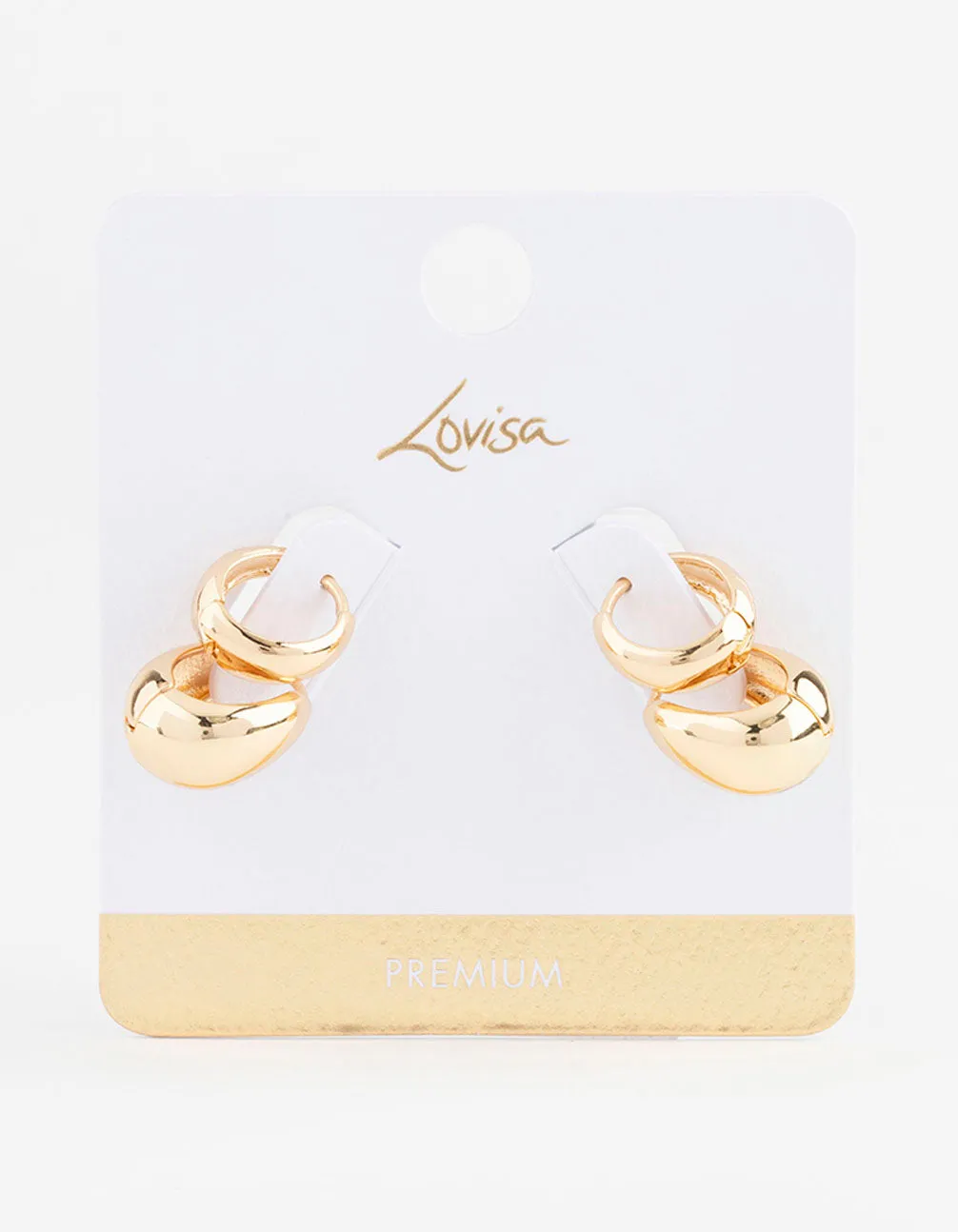 Gold Plated Bubble Huggie Earring Pack