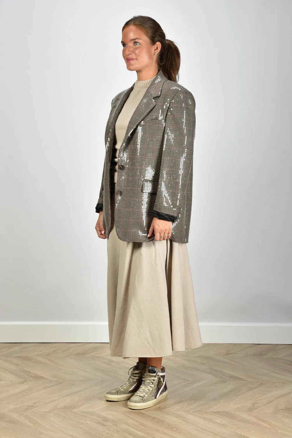Golden Goose blazer GWP01890.P001621.82699 beige/black/savvy red