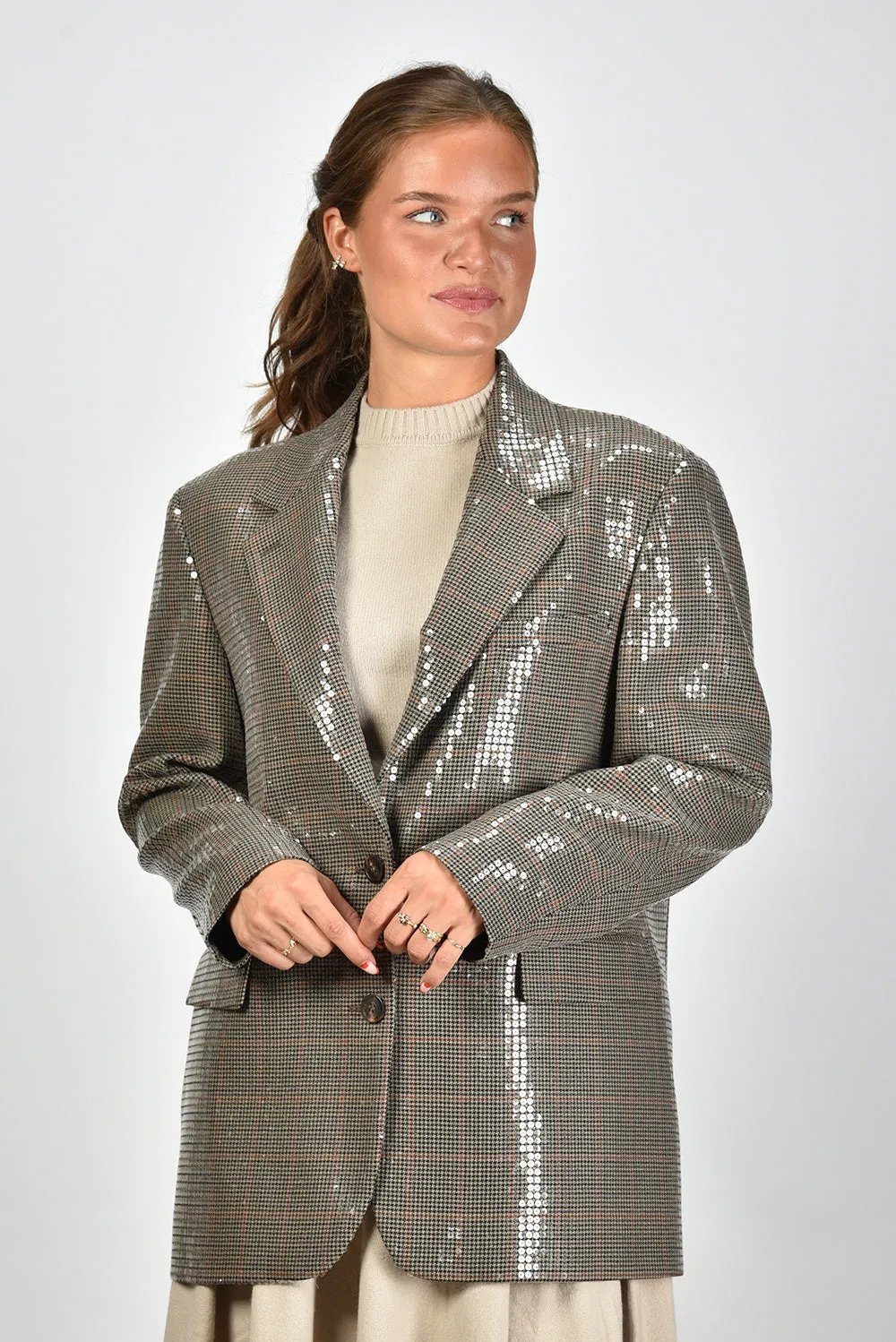 Golden Goose blazer GWP01890.P001621.82699 beige/black/savvy red