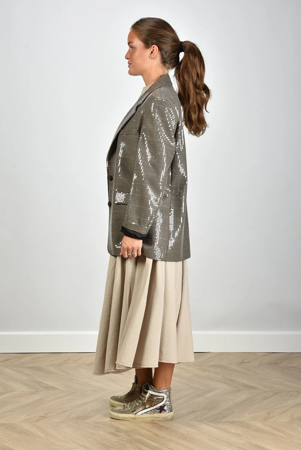 Golden Goose blazer GWP01890.P001621.82699 beige/black/savvy red