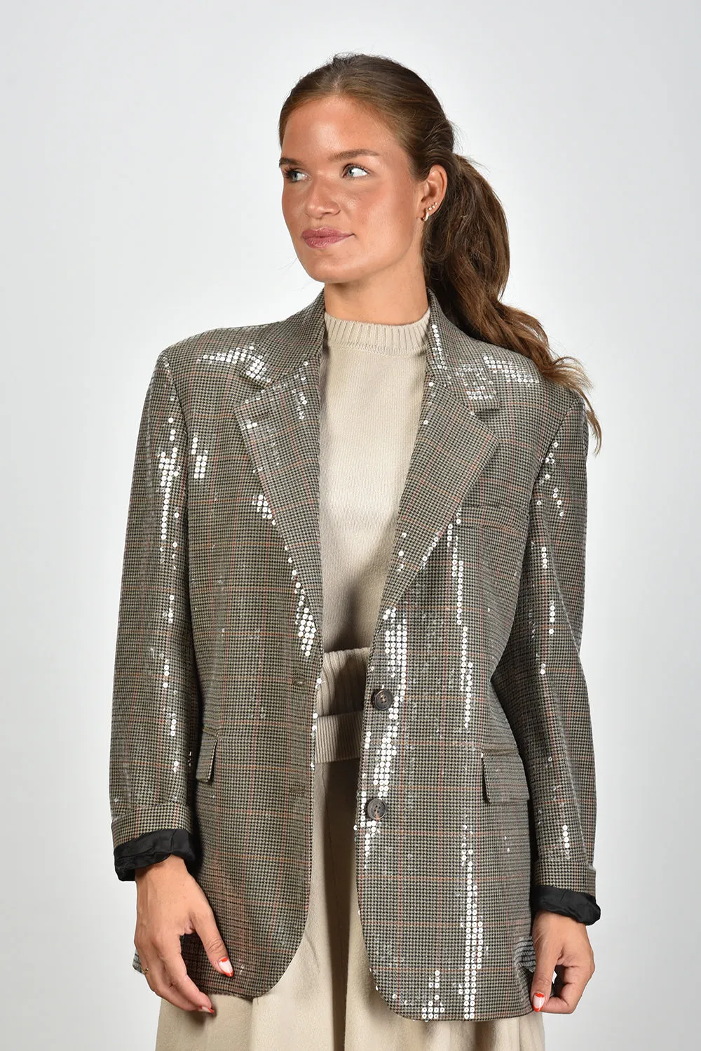 Golden Goose blazer GWP01890.P001621.82699 beige/black/savvy red