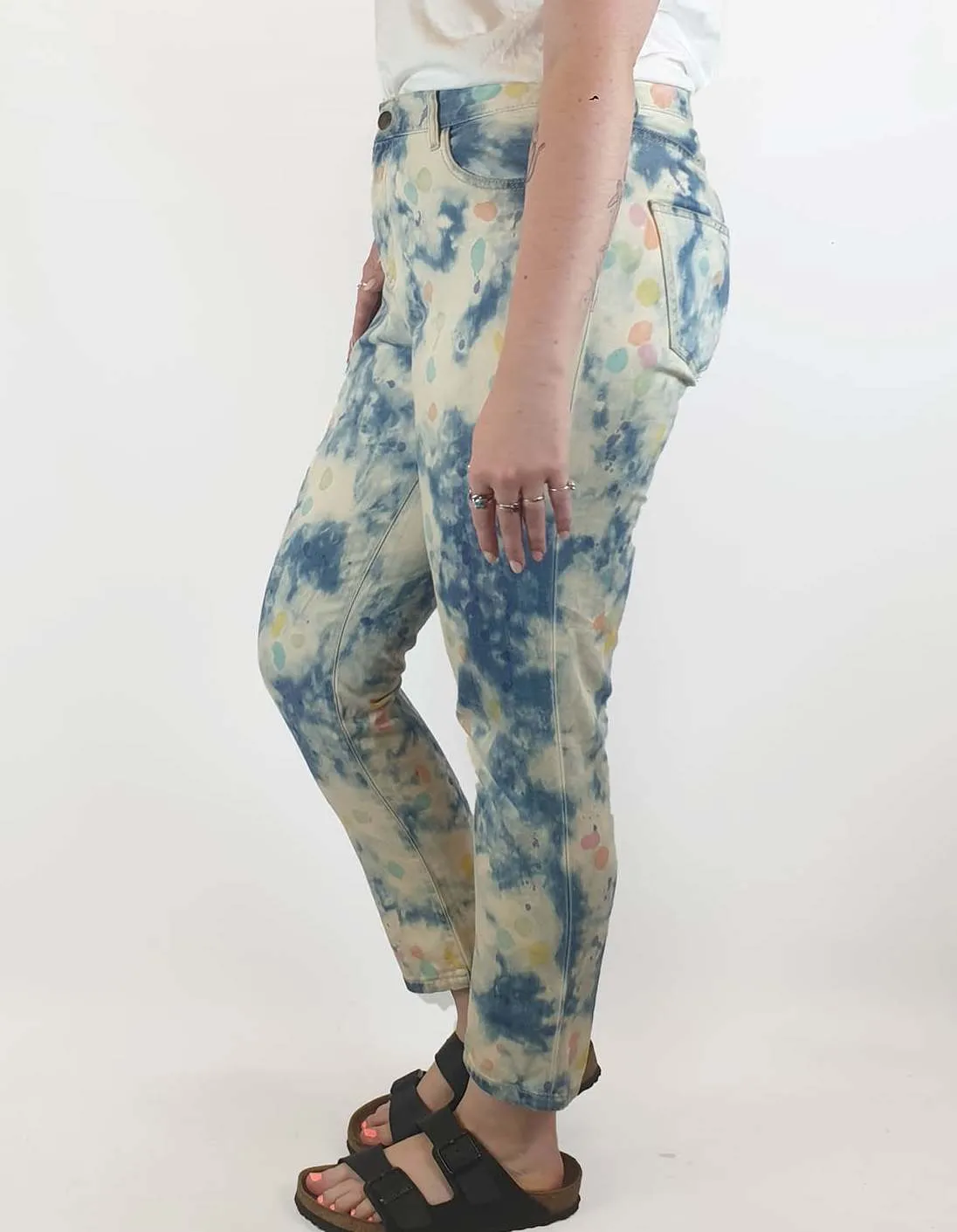 Gorman paint splatter print jeans size 14, fits size 12-14