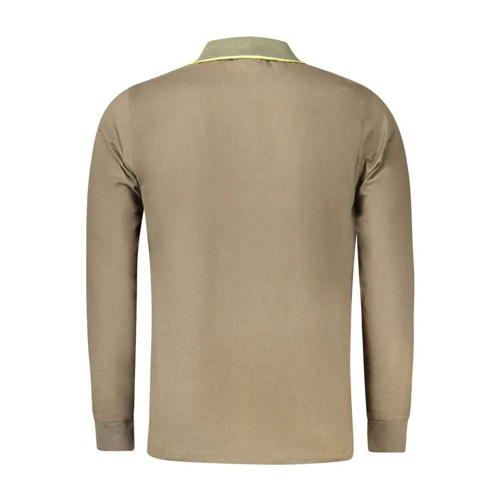 Green Cotton Men Polo Shirt