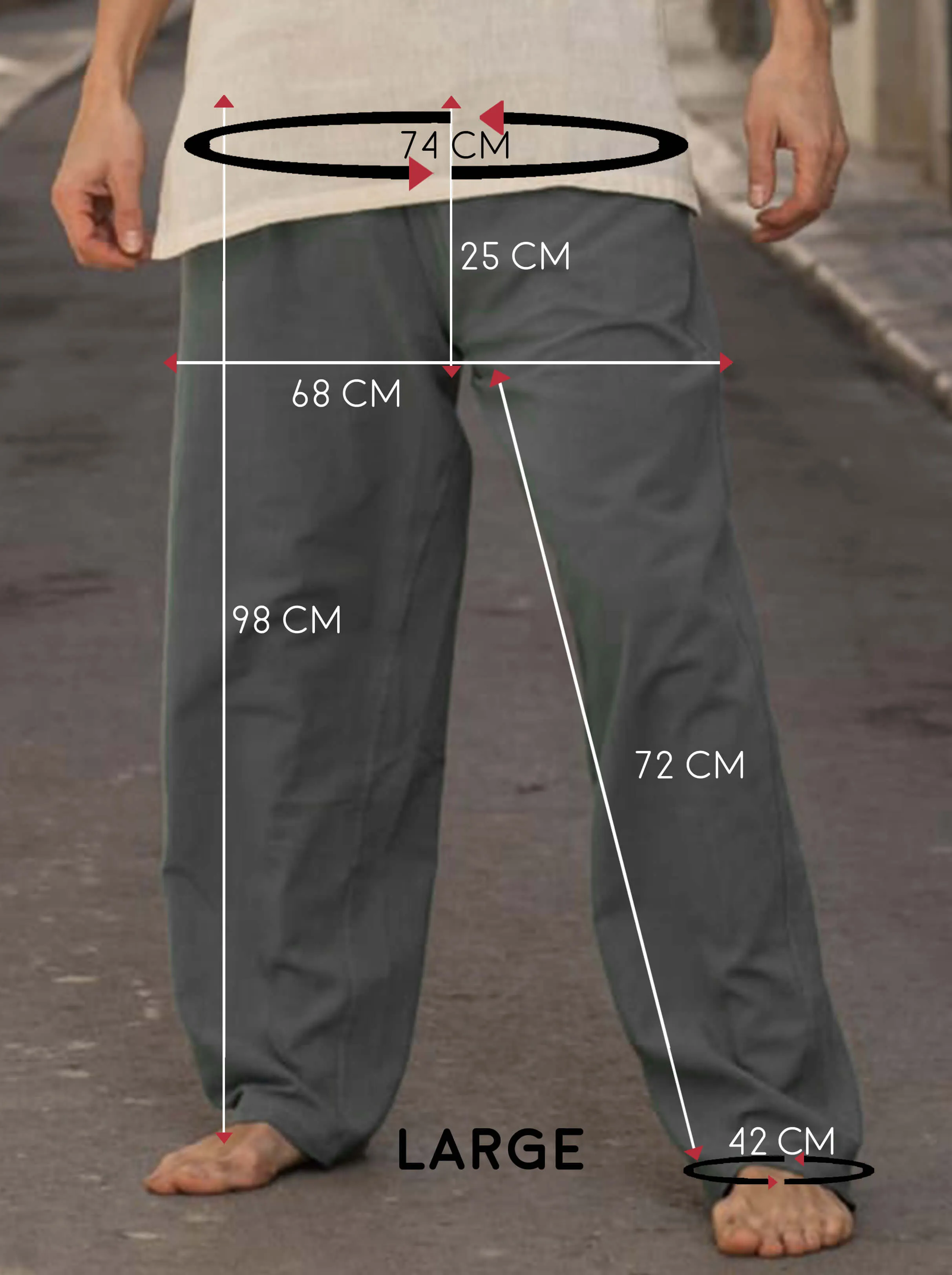 Grey Cotton Drawstring Pants